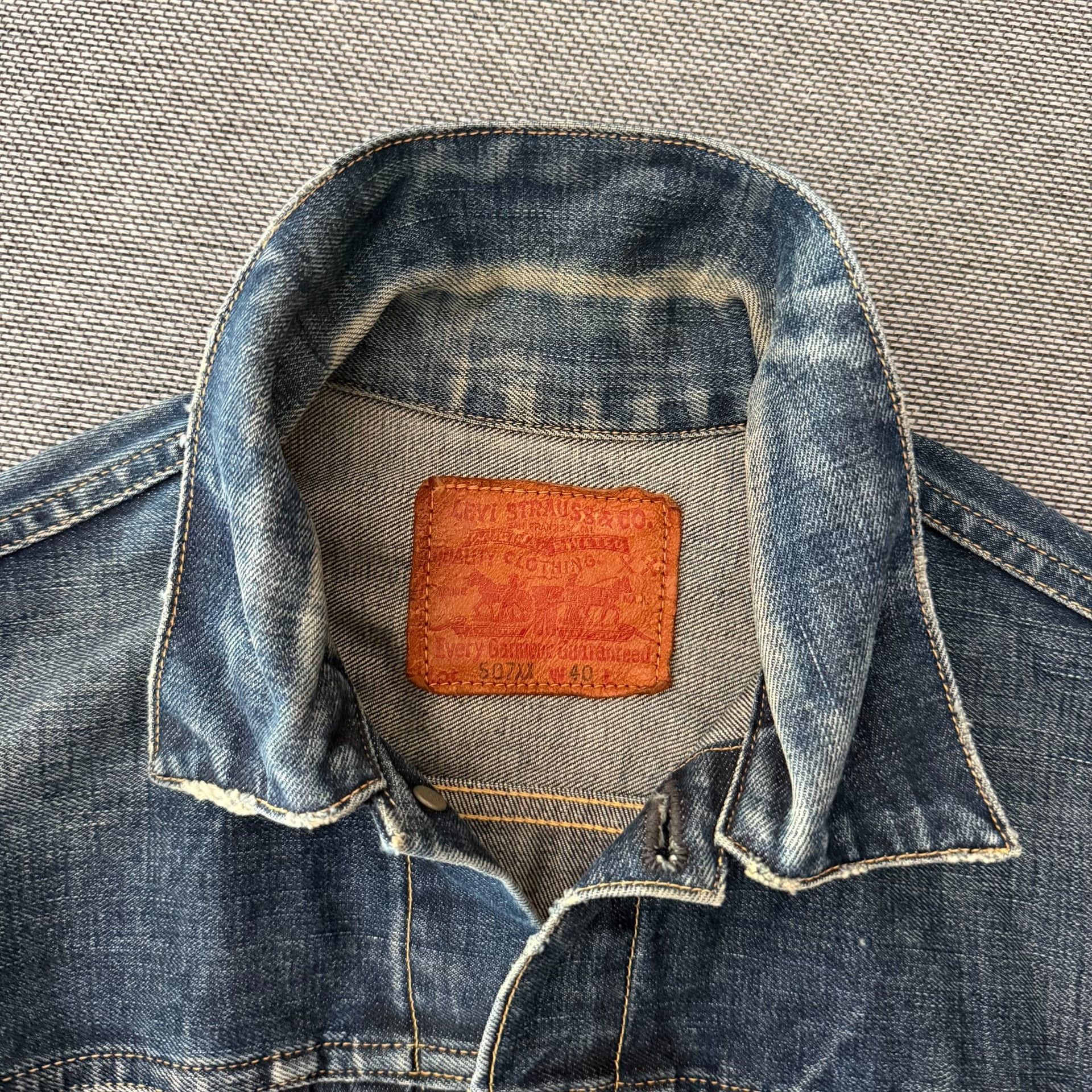 Levi's Vintage Clothing Levi's LVC507xx J22 Washed Denim Jacket Size US XXS / EU 40 - 3 Thumbnail