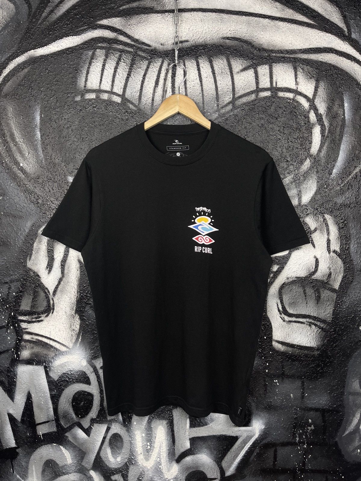Rip Curl Rip Carl Y2K Standard Fit Surf Style Black T-Shirt Size S Size US S / EU 44-46 / 1 - 4 Thumbnail