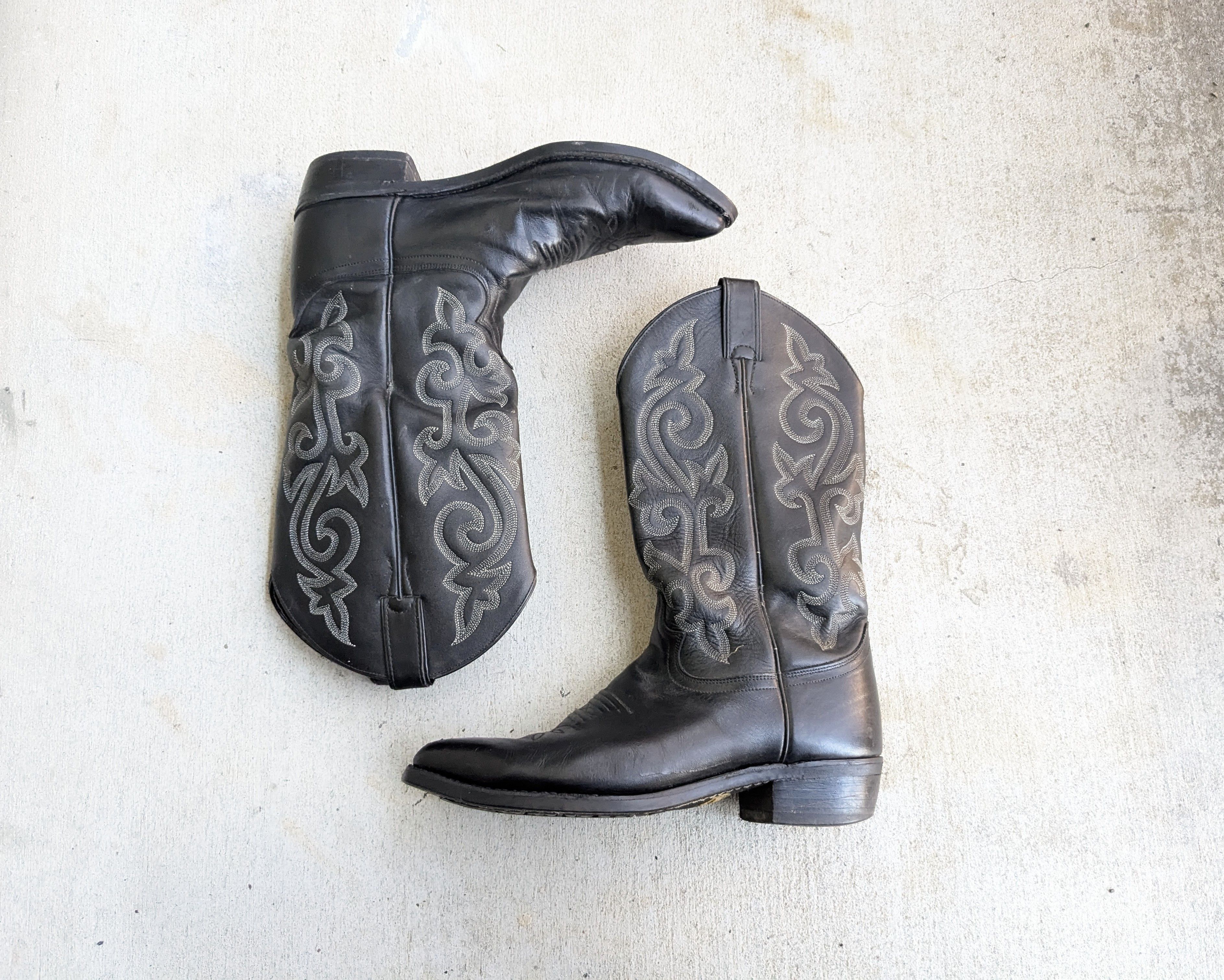Justin Boots Justin Cowboy Boots Black 9 EE Leather USA Western Size US 9 / EU 42 - 1 Thumbnail