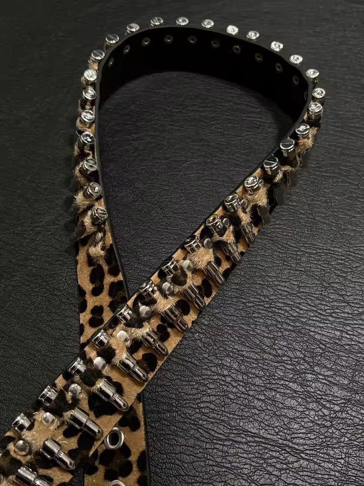 Japanese Brand Bullet Leopard Punk Pu leather belt Size ONE SIZE - 4 Thumbnail