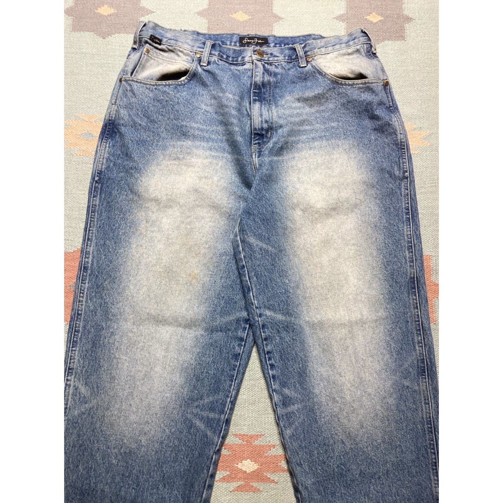Sean John Vintage Sean John Jeans Men 38x33 Wide-Leg Blue Baggy Y2K Skater Vintage y2k baggy jeans Sean John faded southpole style wide leg skater 38x33 Size US 38 / EU 54 - 5 Thumbnail