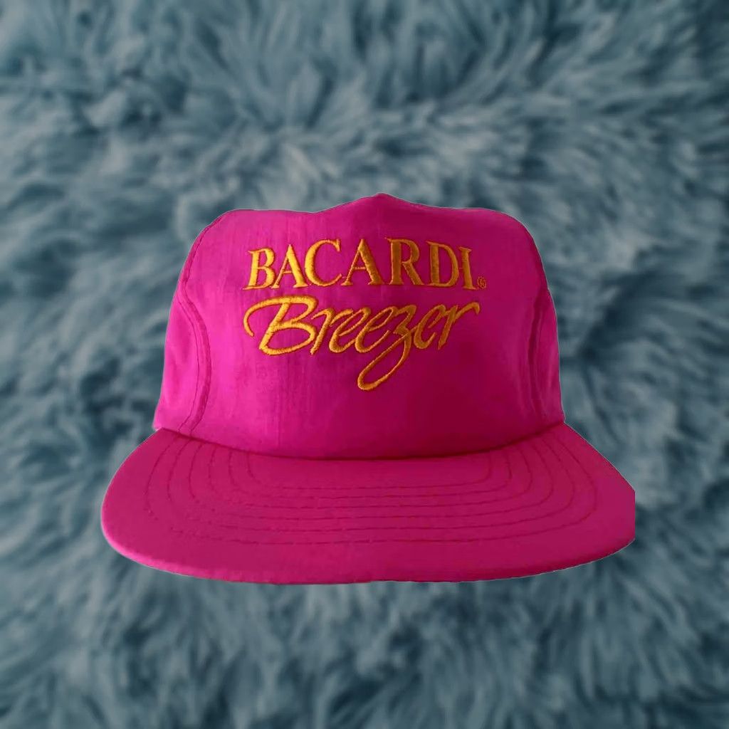 Pinko VINTAGE Bacardi Breathable Adjustable Snapback Hat Men Orange 90s Casual Lightweight Nylon Neon Pink Pattern Solid Size ONE SIZE - 1 Thumbnail