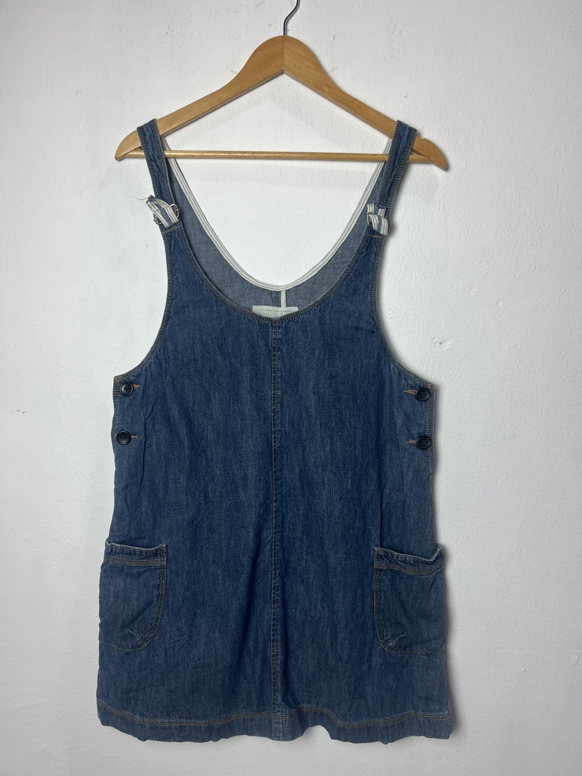 Japanese Brand Shuca Bluespice Denim Pinafore Dress Apron Size ONE SIZE - 1 Thumbnail