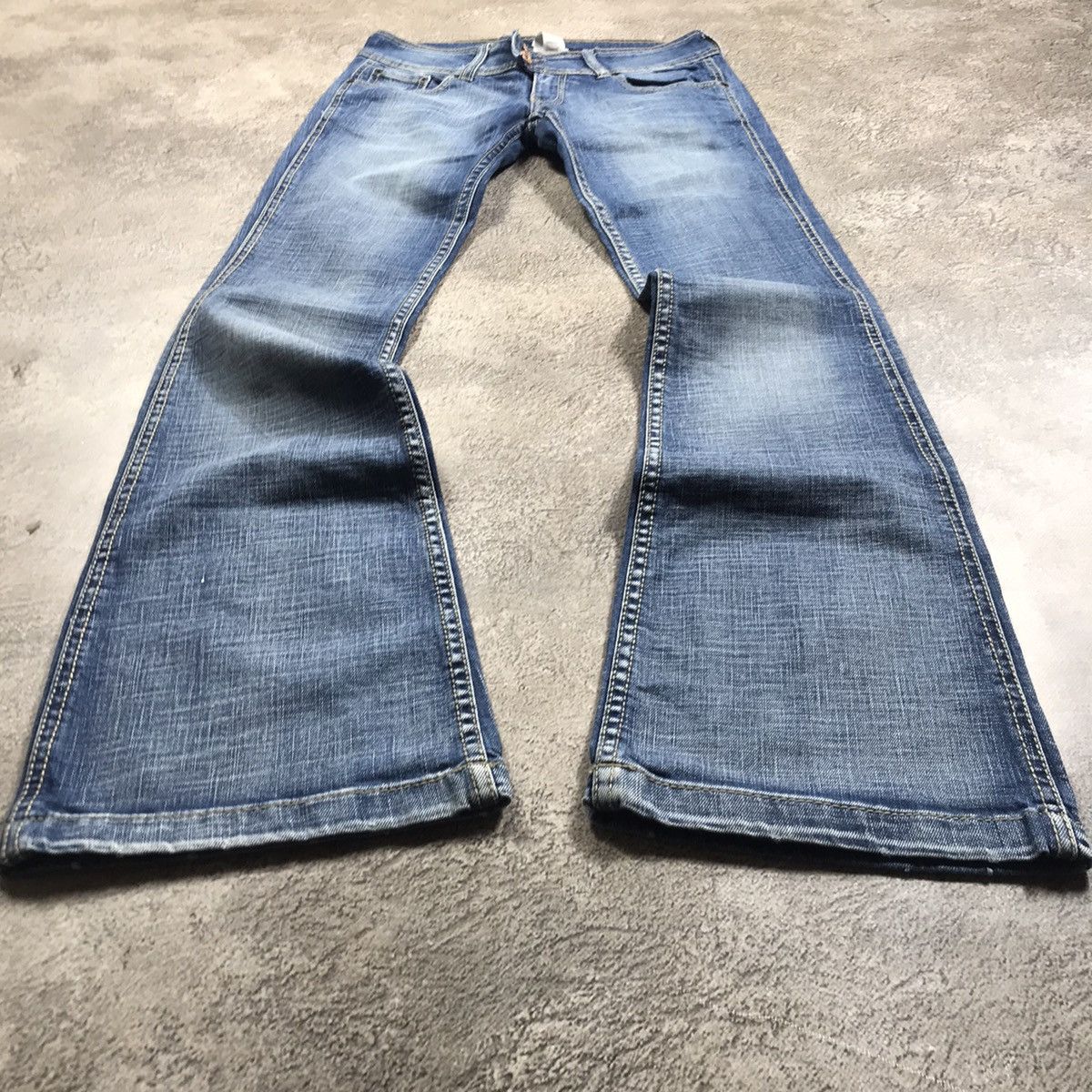 Vintage Y2K Baggy Flared Distressed Jeans Japanese Grunge Graphic 28 Size 28" / US 6 / IT 42 - 1 Thumbnail