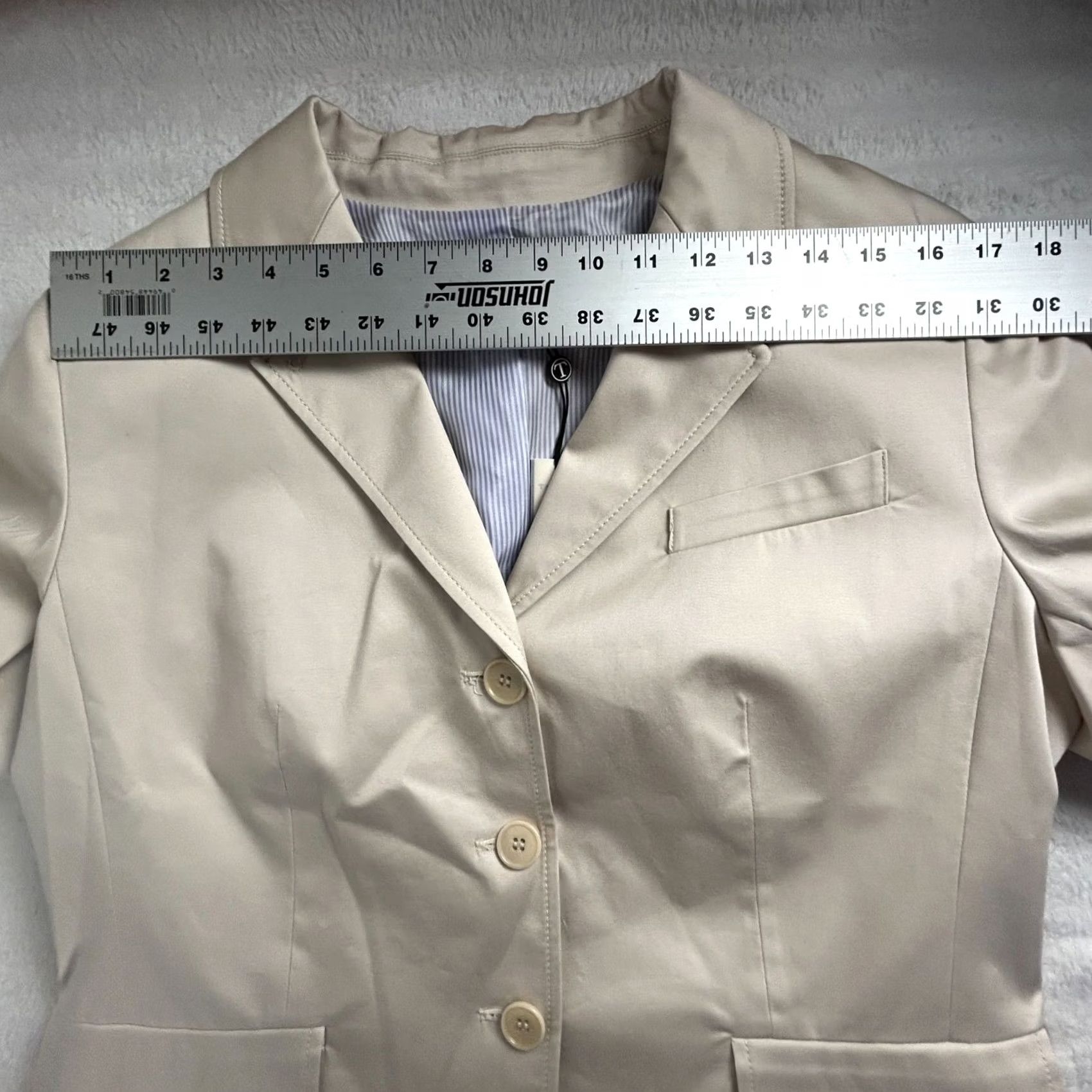 Talbots Talbots Womens Grace Fit Blazer Single-Breasted Size 16 Beige Lined Stretch Notch Regular A/B? Wait Size XXL / US 16-18 / IT 52-54 - 5 Thumbnail
