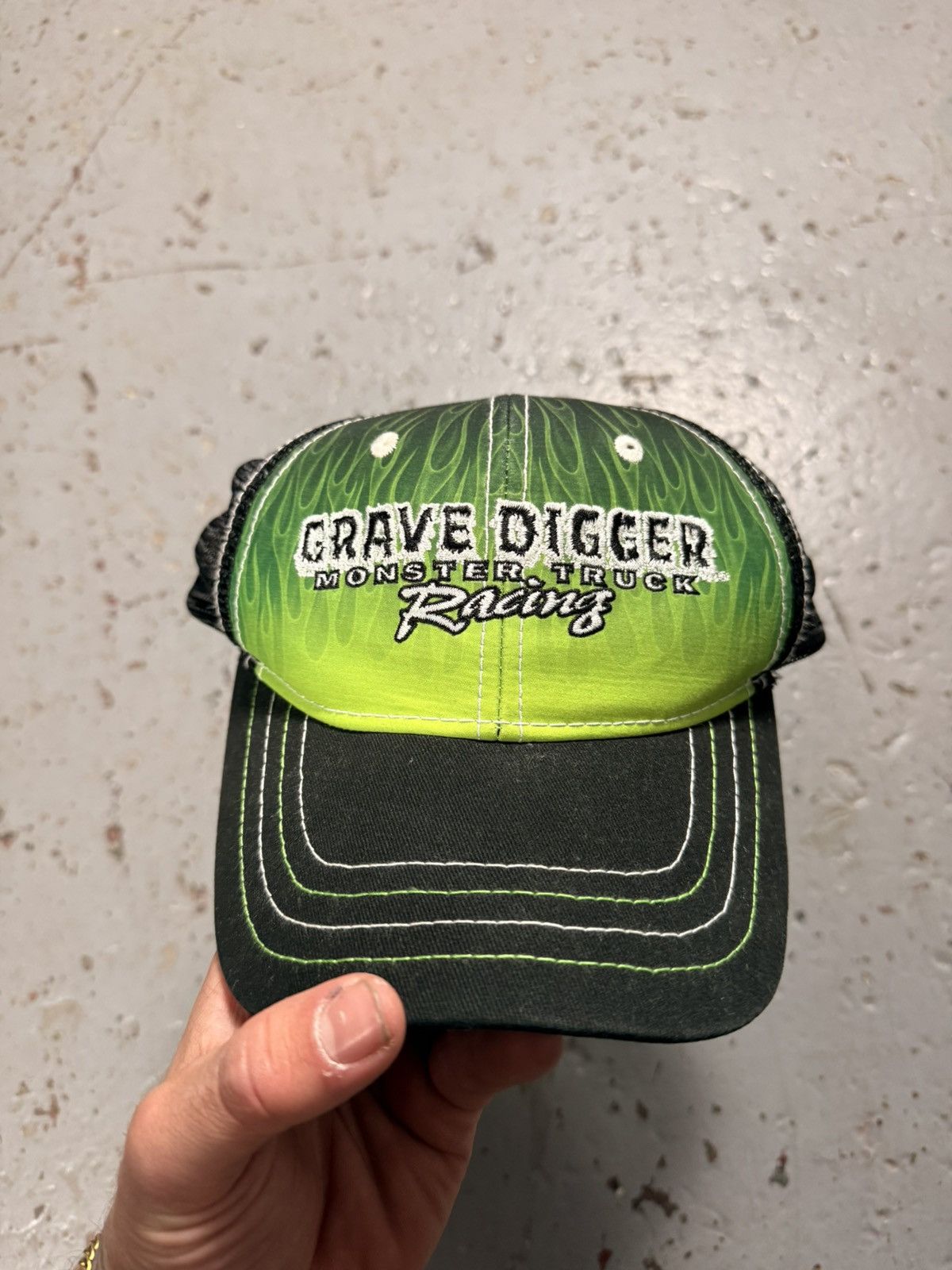 Other Vintage Slime Green Grave Digger Monster Jam Hat Size ONE SIZE - 1 Thumbnail