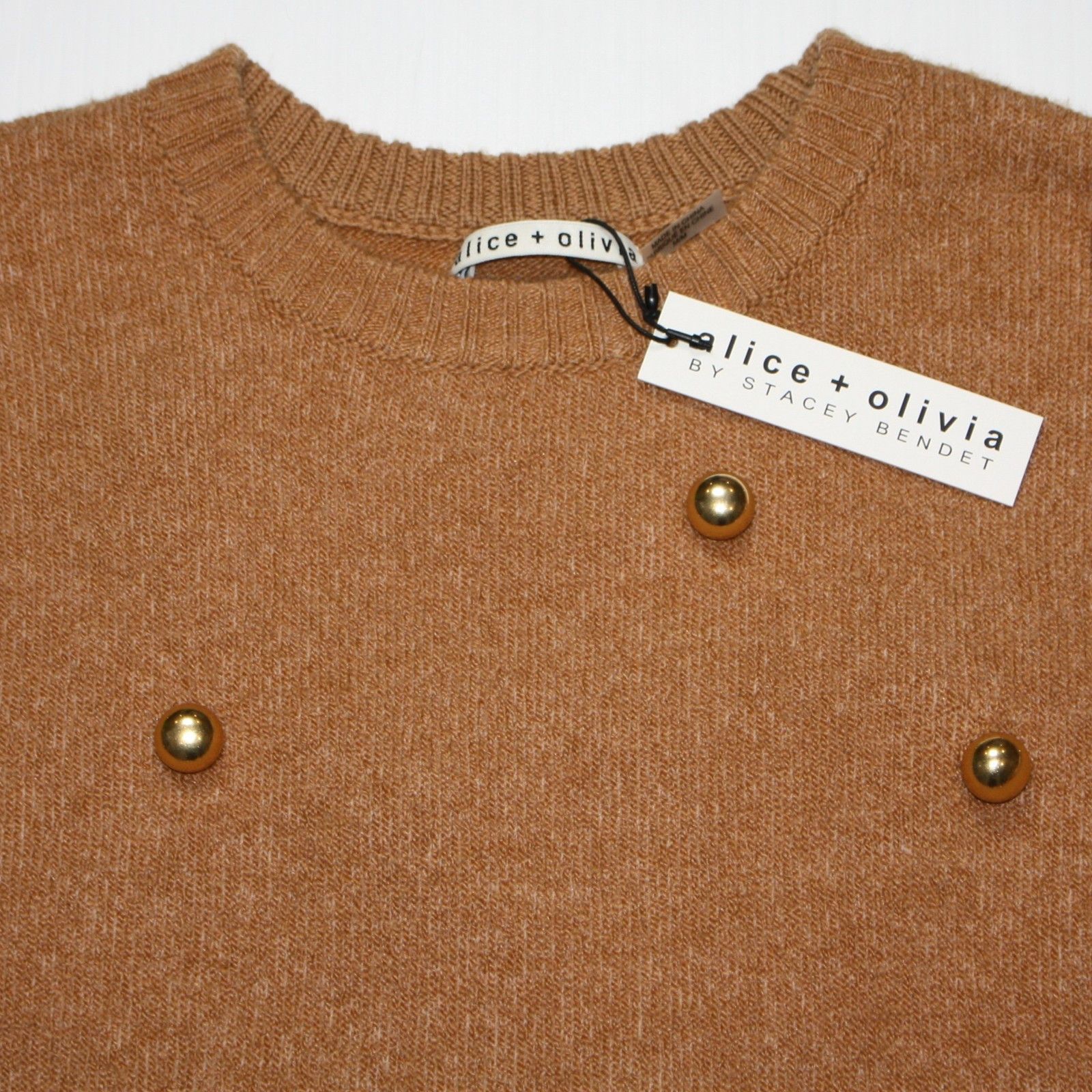 Alice + Olivia Gleeson Metal Ball Pullover Sweater size M NWT MSRP $495 Size M / US 6-8 / IT 42-44 - 7 Thumbnail