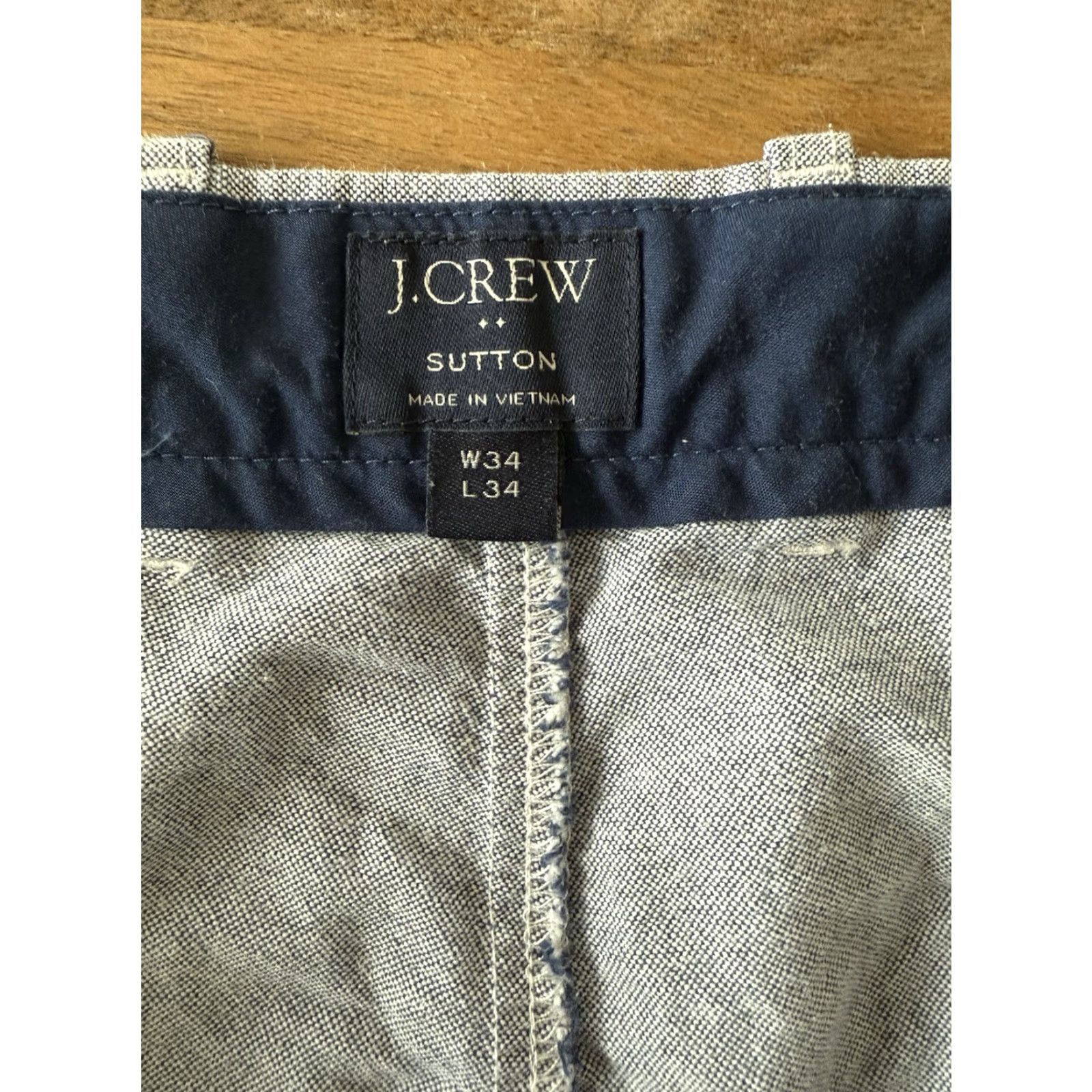 J.Crew VINTAGE J.Crew Sutton Chino Pants Mens 34x34 Straight Leg 100% Cotton Preppy Casual Size US 34 / EU 50 - 3 Thumbnail