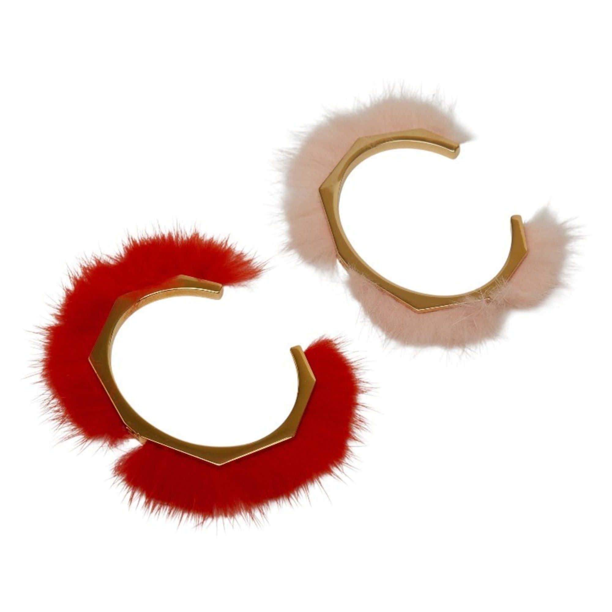 Fendi Fendi Fur Motif Bangle Set of 2 MP1417 Gold, Pink, and Orange Plated Women's FENDI Size ONE SIZE - 1 Thumbnail