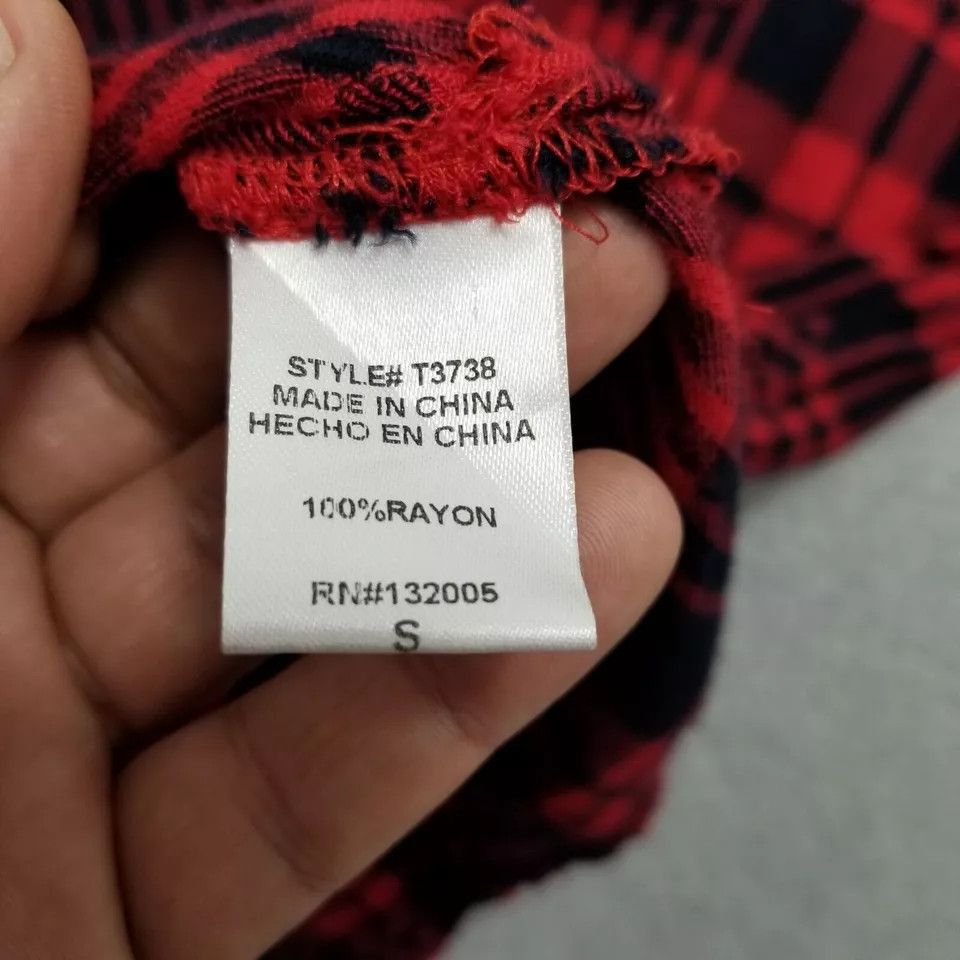 Other Entro Shirt Womens Small Red Plaid Button Up Oversized Size S / US 4 / IT 40 - 13 Thumbnail