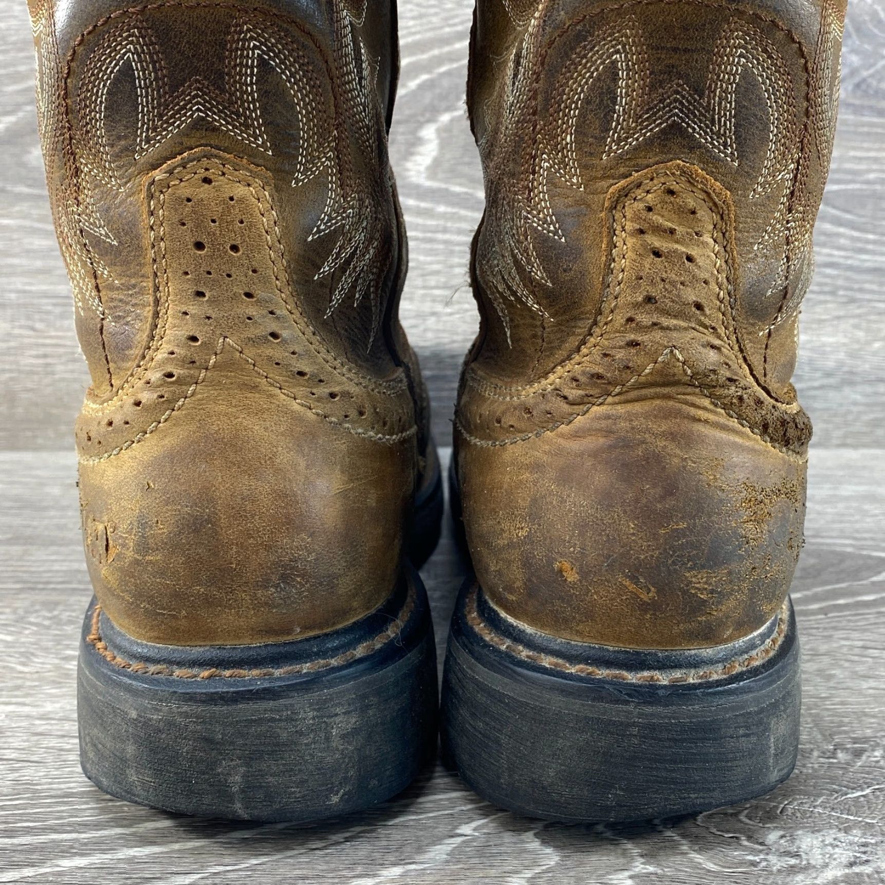 Ariat Ariat Work Steel Toe Mens 7 D Boots Cowboy Western Square Toe Brown Leather Shirt Men Size US 7 / EU 40 - 7 Thumbnail