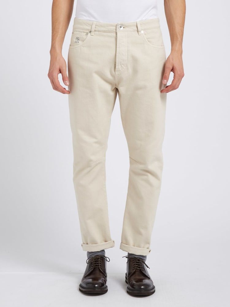 Brunello Cucinelli o1w1db10924 Denim Pants in Light Beige Size US 36 / EU 52 - 1 Preview