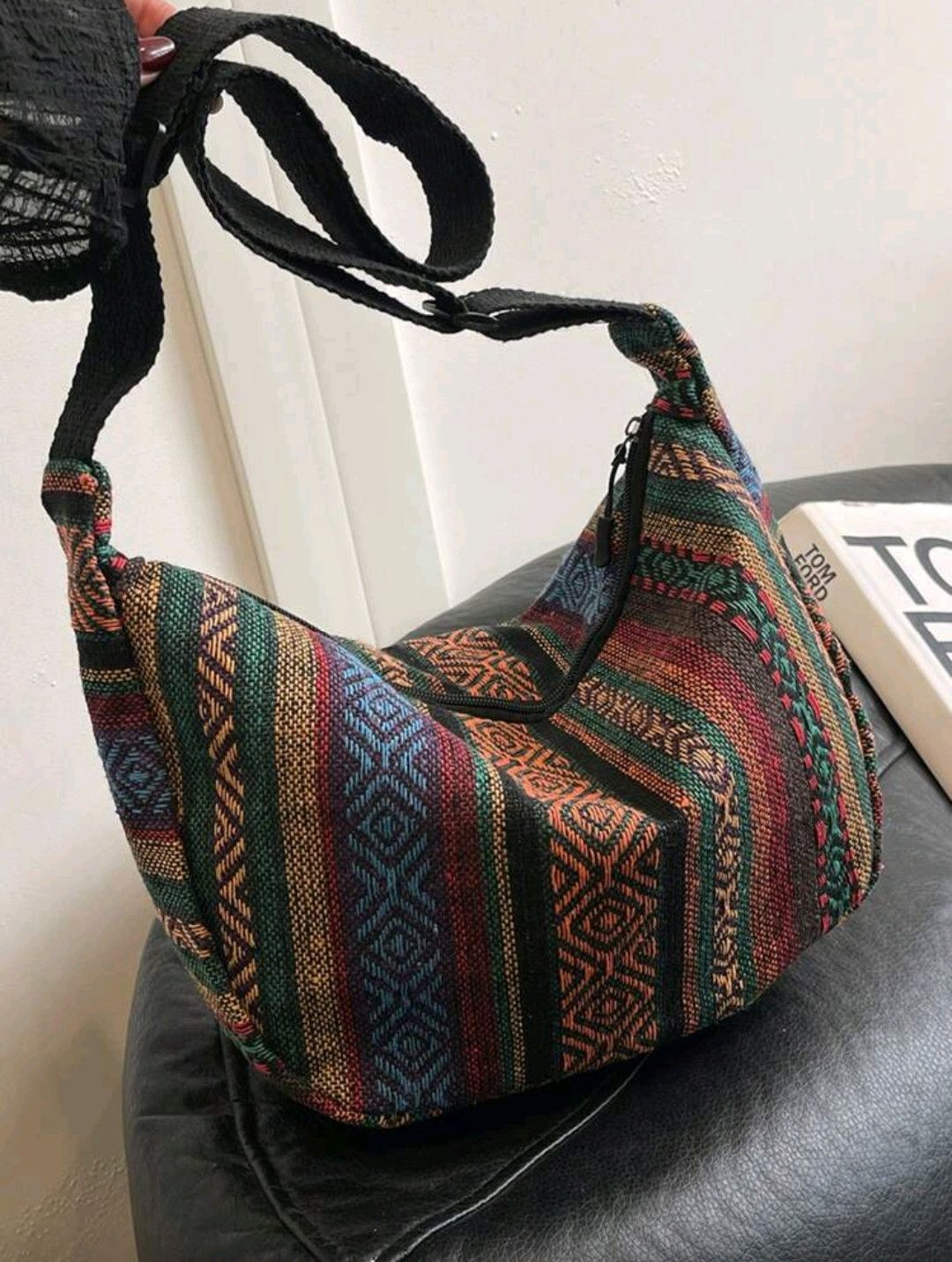 Japanese Brand Retro striped canvas shoulder bag bohemia style Size ONE SIZE - 1 Thumbnail