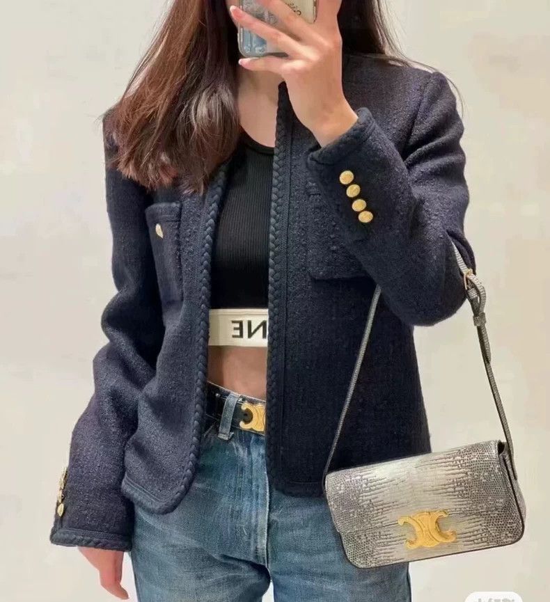 Celine CELINE size 36 Gold button tweed coat Size M / US 6-8 / IT 42-44 - 2 Thumbnail