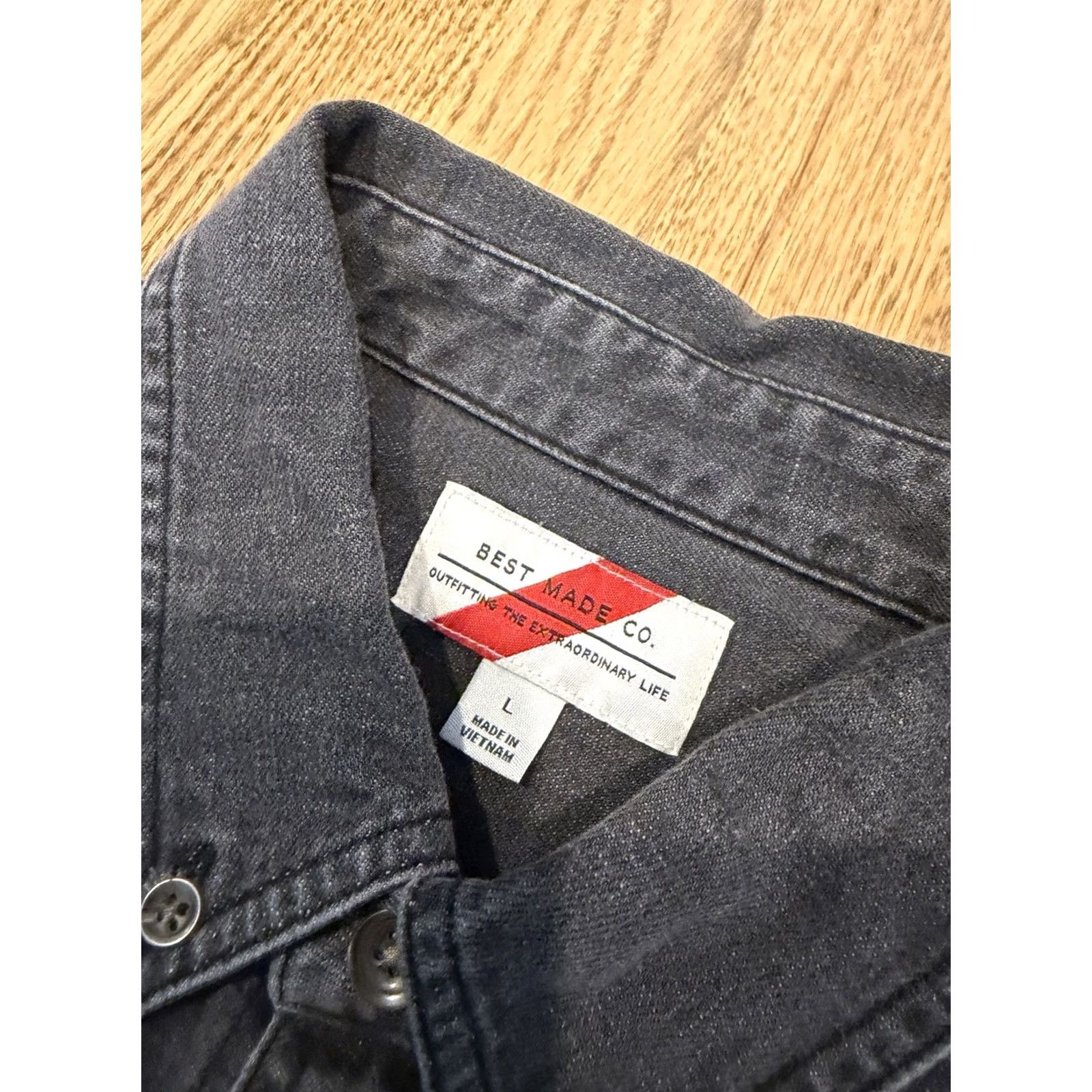 CO Best Made Co Denim Button-Up Shirt Men’s Size L Long Sleeve Gray Size US L / EU 52-54 / 3 - 7 Thumbnail