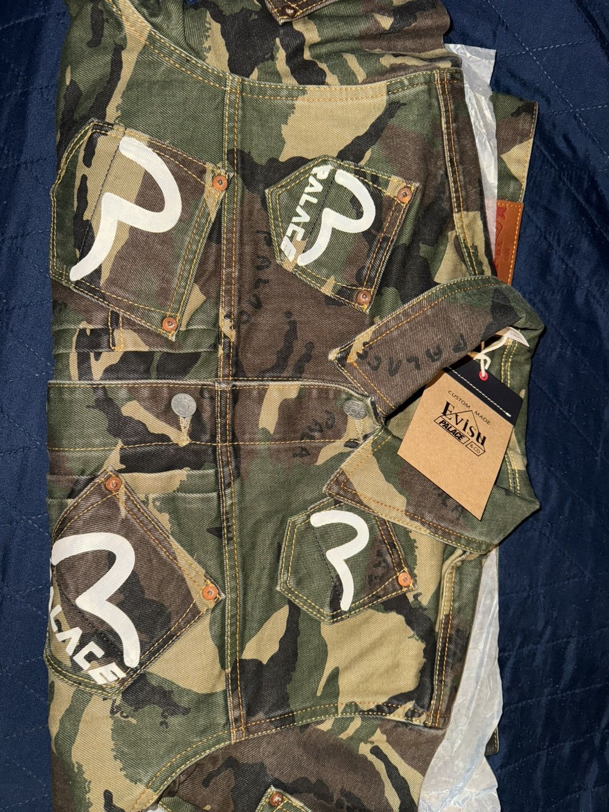 Evisu × Palace PALACE EVISU TYPE ONE DENIM JACKET CAMO Size US L / EU 52-54 / 3 - 6 Thumbnail