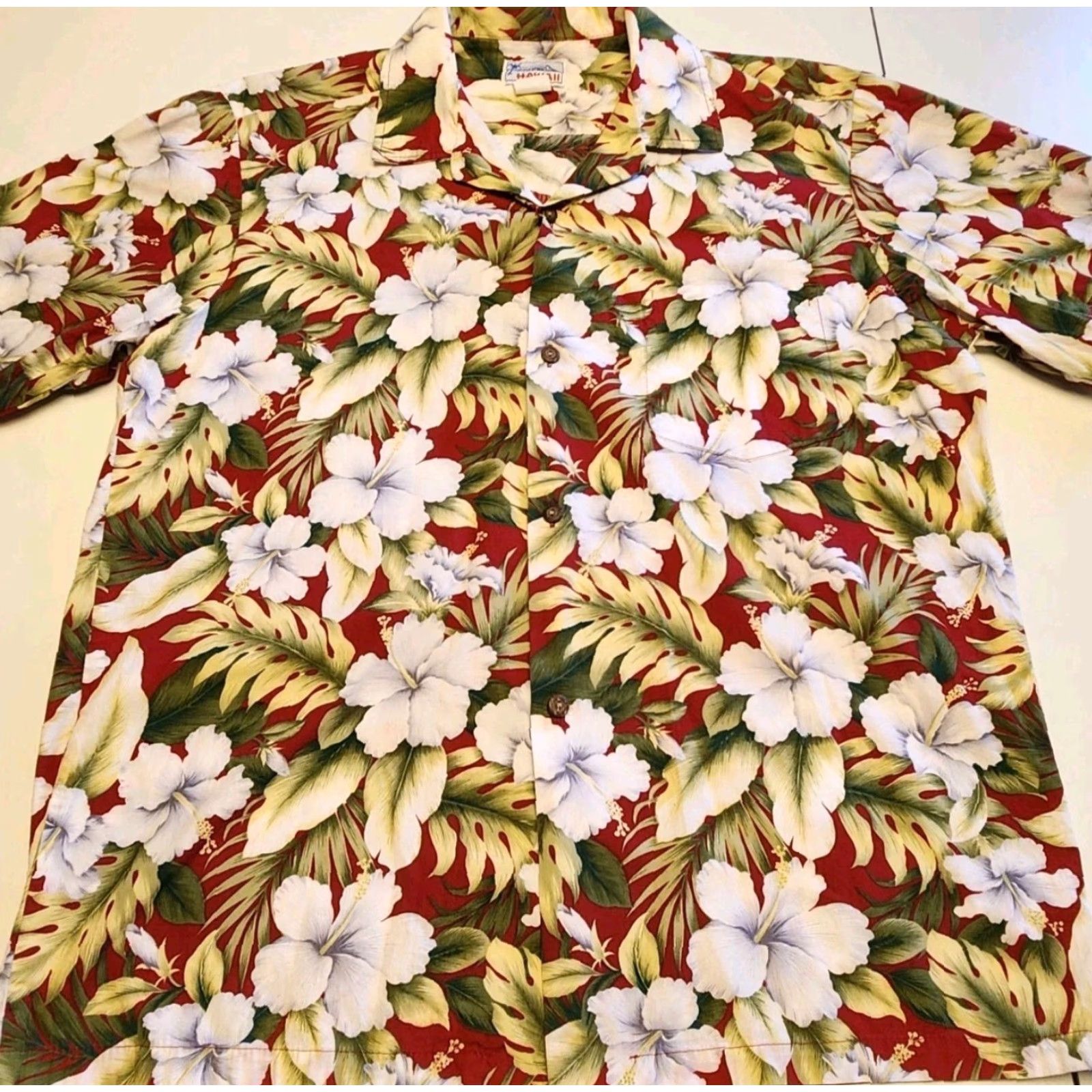 Vintage VINTAGE Hawaii Shirt Men L Large Short Sleeve Hawaiian Floral AOP Cotton USA MADE Size US L / EU 52-54 / 3 - 5 Thumbnail