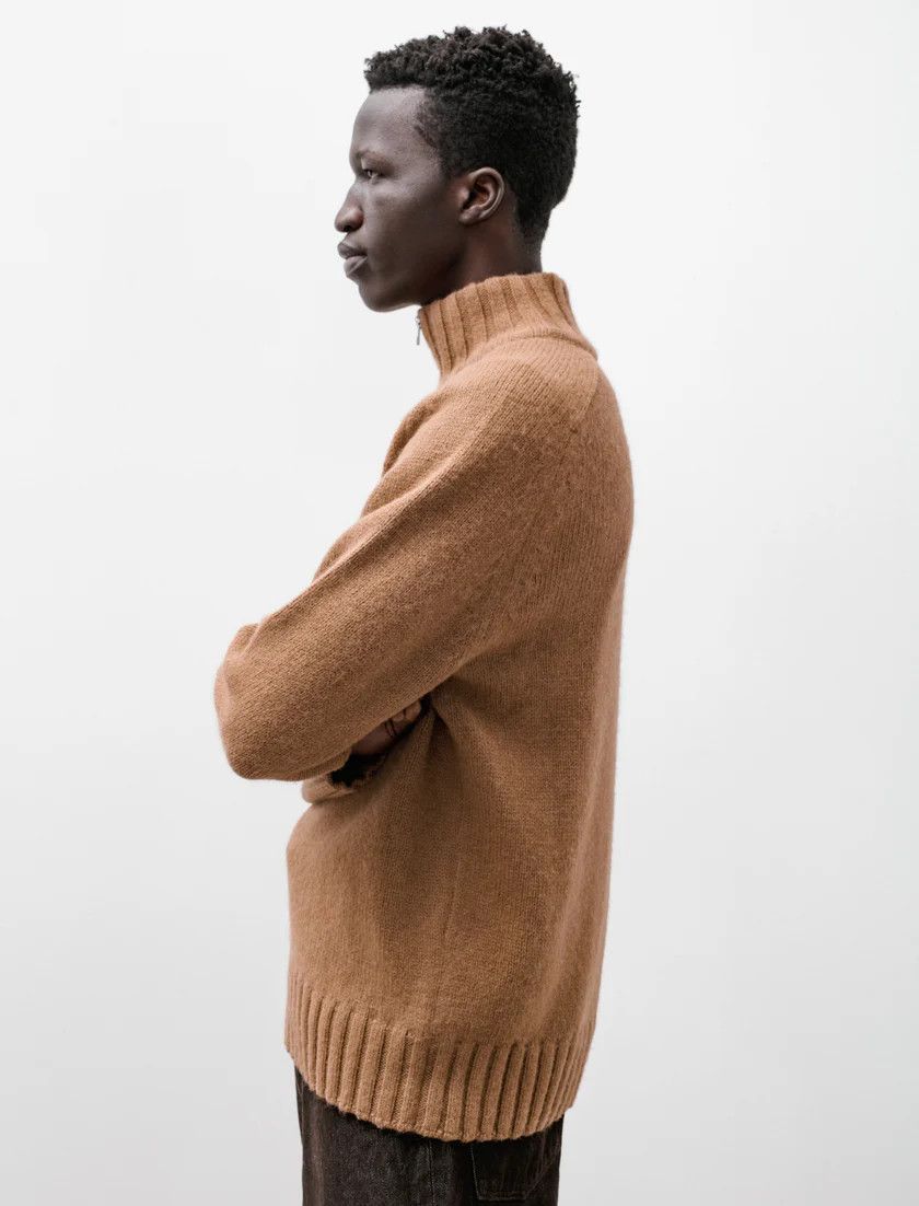 Norse Projects $540 - Bruno Alpaca Half Zip - Duffle Brown Size US M / EU 48-50 / 2 - 3 Thumbnail