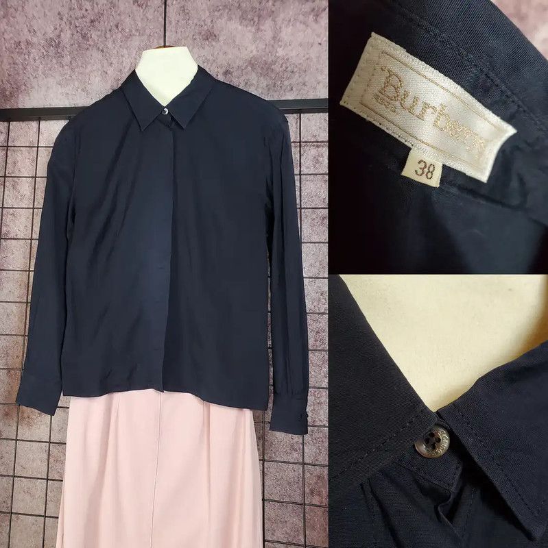 Burberry Burberry Black Cotton Blend Long Sleeve Shirt Size M / US 6-8 / IT 42-44 - 1 Thumbnail