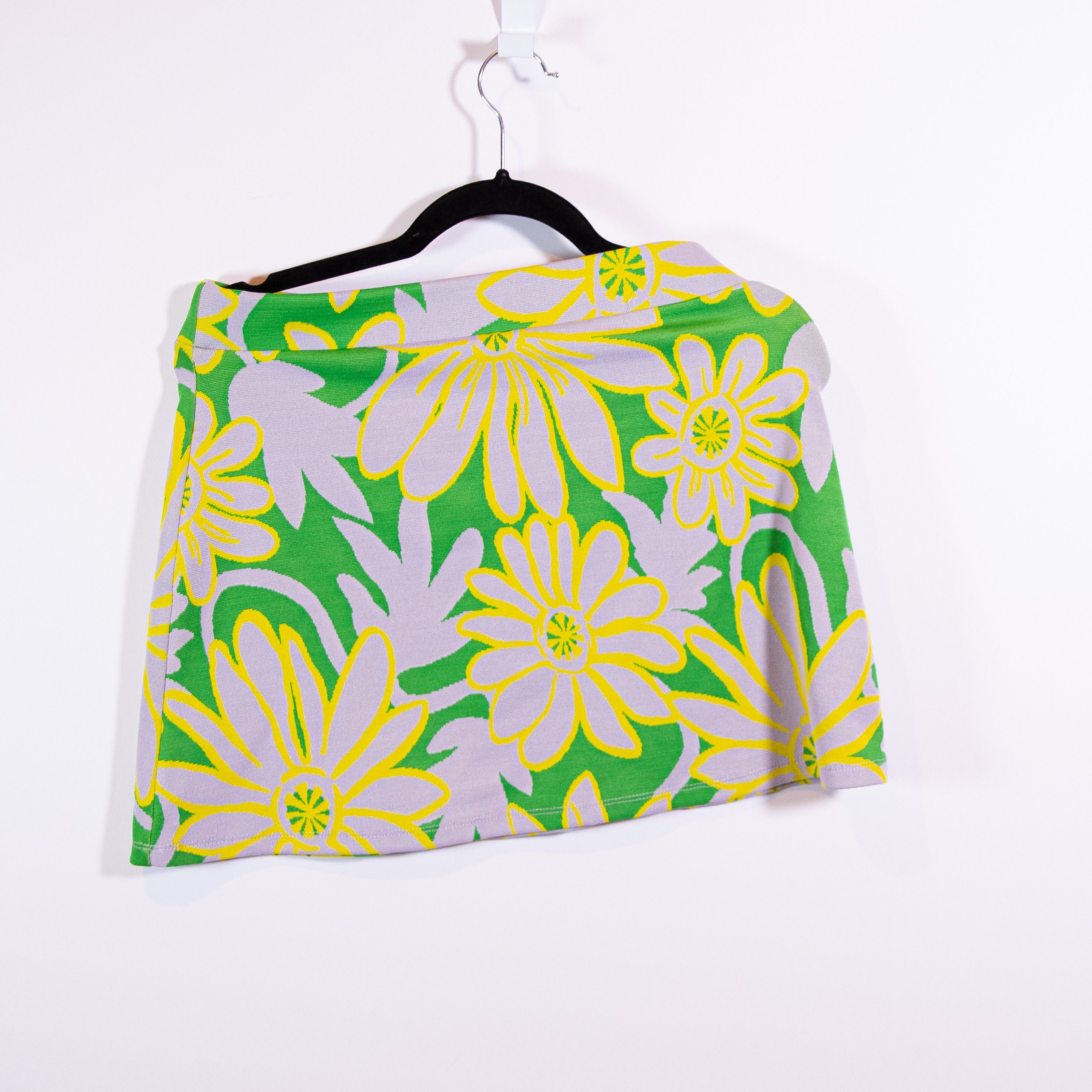 Zara Zara Thick Knit Stretch Green Purple Yellow Floral Size 30" / US 8 / IT 44 - 3 Thumbnail