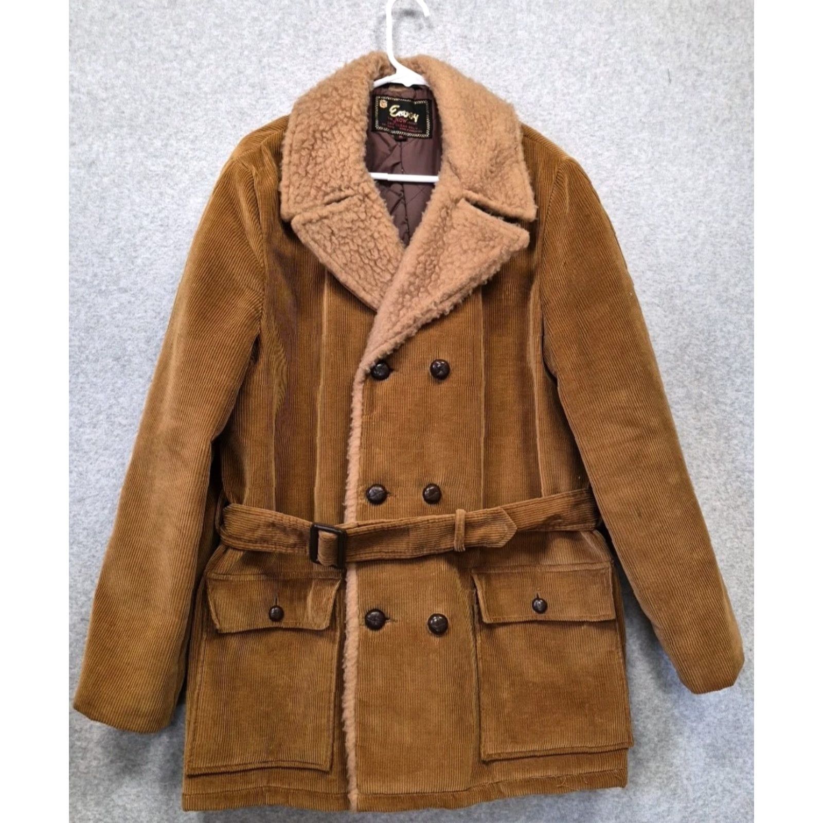 Vintage VINTAGE Envoy Now Jacket Coat Corduroy Belted Sherpa Collar Quilted Lining Brown 90s Women M Overcoat Coat Mens Womens Size M / US 6-8 / IT 42-44 - 2 Thumbnail