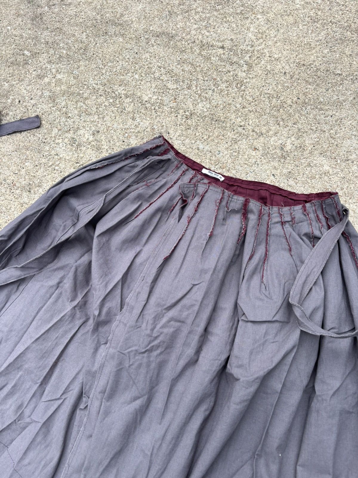Miu Miu Vintage Miu Miu by Prada Dual Toned Distressed Wrap Skirt Size 26" / US 2 / IT 38 - 2 Thumbnail