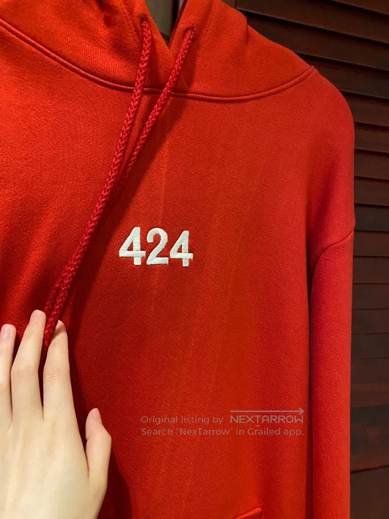 424 424 Logo Embroidered Red Hoodie Sweatshirt Size US M / EU 48-50 / 2 - 2 Thumbnail