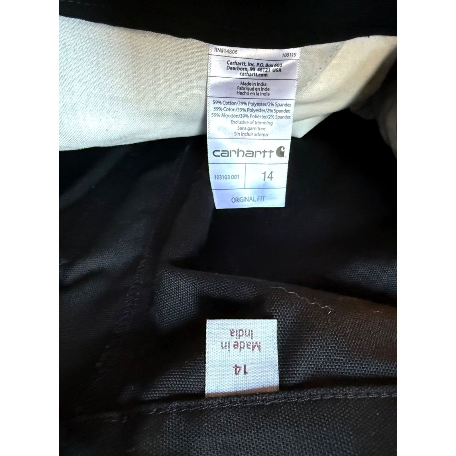 Carhartt Carhartt Women's Black Carpenter Work Shorts - Size 14, 5-Pocket, Canvas/Cotton Blend, Mid Rise, Inseam 10, Flat Front, Workwear, Casual, Outdoor, NWT Size 36" / US 14 / IT 50 - 5 Thumbnail