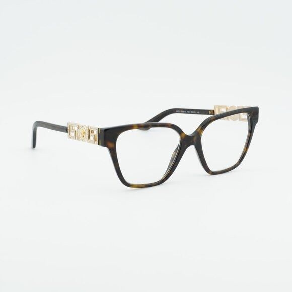 Versace Versace VE3358B 108 Eyeglasses Havana 52mm Cat Eye Frame Size ONE SIZE - 4 Thumbnail