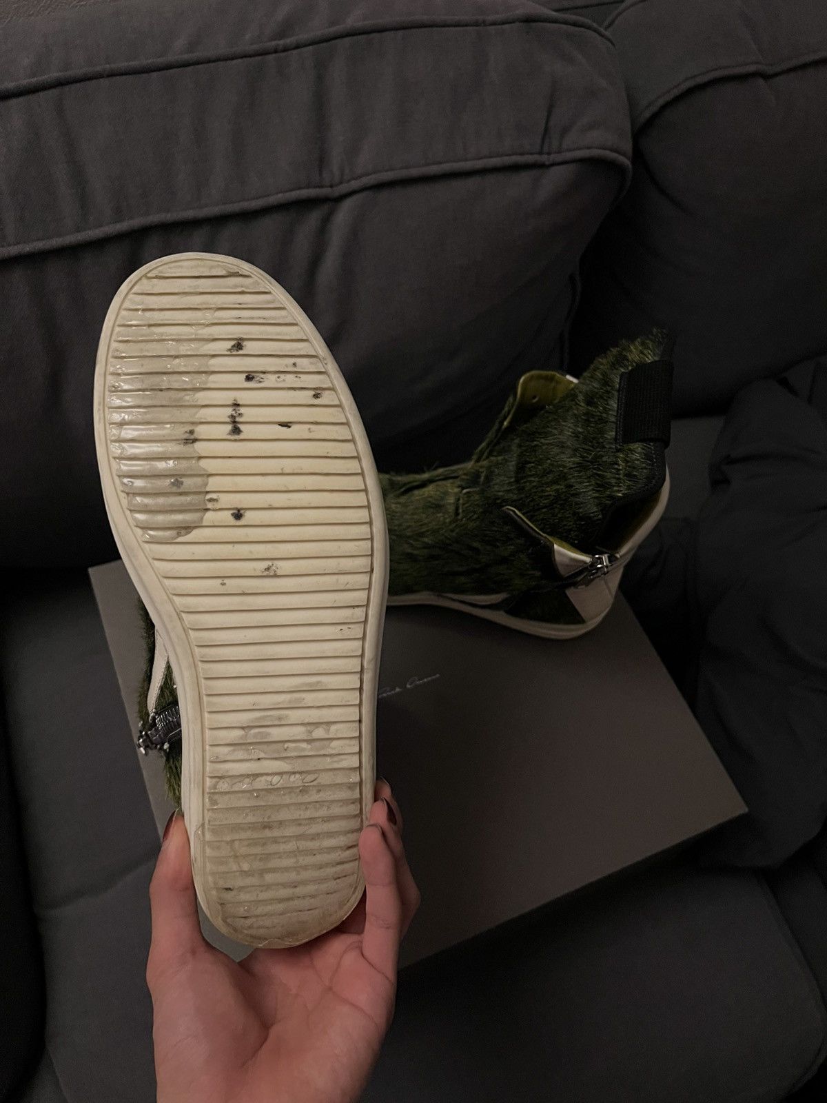 Rick Owens Rick Owens Pony Hair Geobasket Sneakers – Size 43 Size US 10 / EU 43 - 2 Thumbnail
