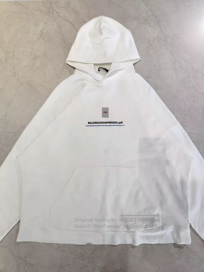 Balenciaga Balenciaga White Hoodie Size US M / EU 48-50 / 2 - 1 Thumbnail