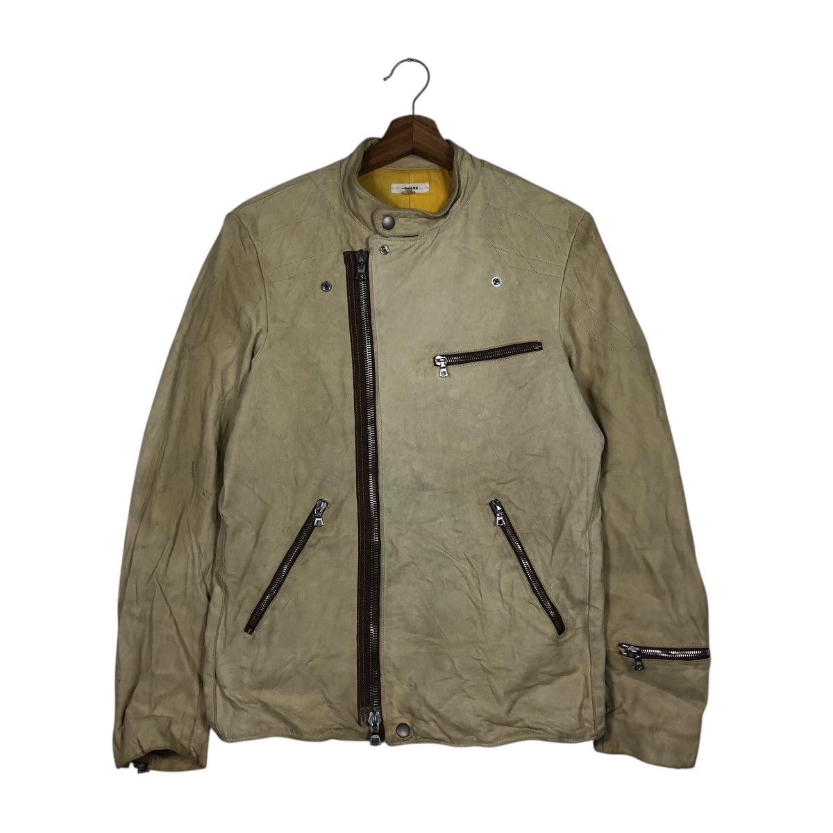 Japanese Brand Vintage Biker Leather Jacket Phase Riri Zipper Issey Miyake Size US S / EU 44-46 / 1 - 2 Thumbnail