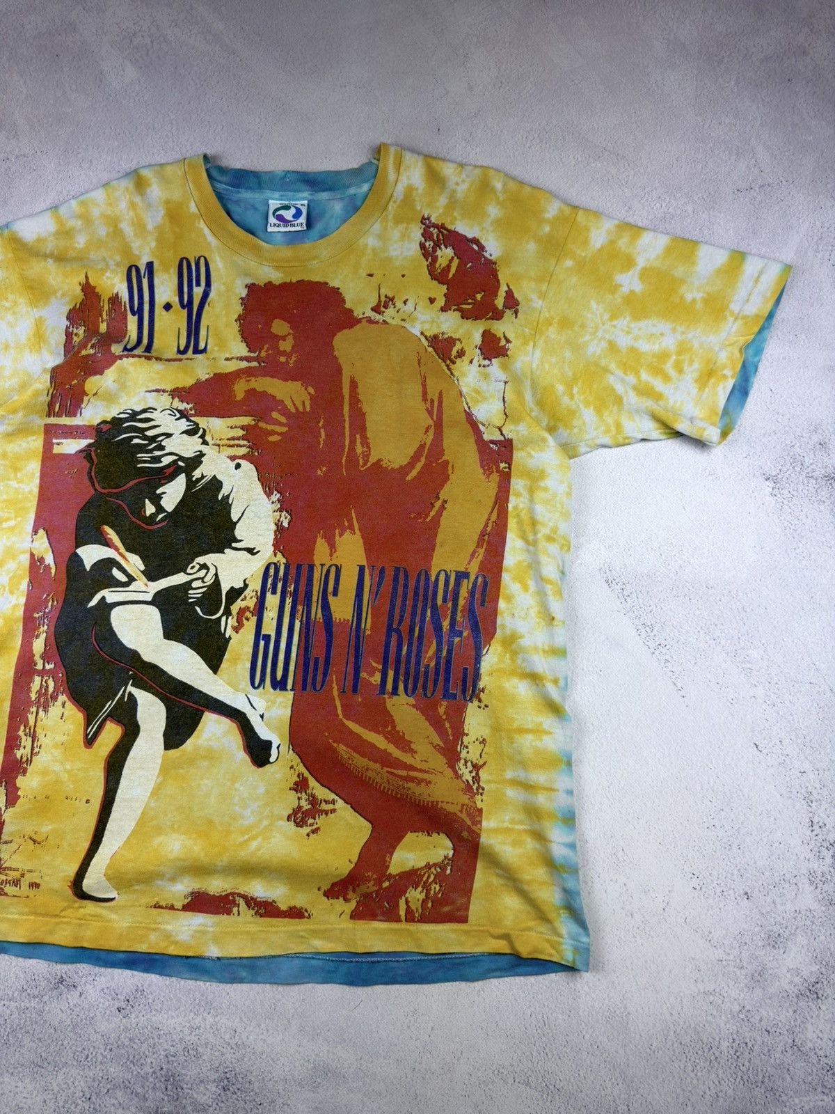 Liquid Blue 1991 Guns N' Roses Use Your Ilusion Tour Liquid Blue Tie Dye Size US XL / EU 56 / 4 - 2 Thumbnail