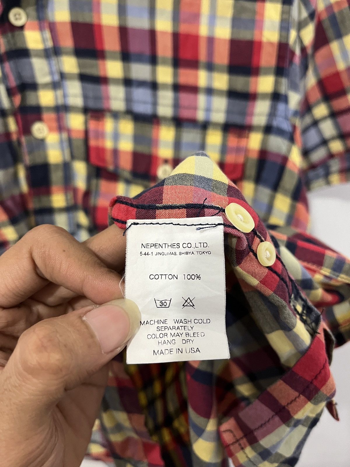 Engineered Garments Engineered Garments Nephentes Plaid Half button up shirt Size US S / EU 44-46 / 1 - 5 Thumbnail