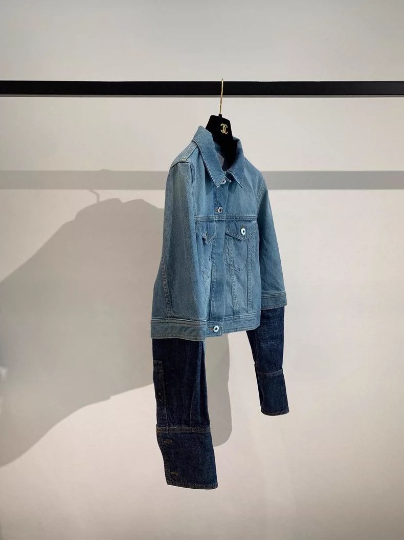 Loewe loewe Cropped panelled denim jacket 2506-Nextarrow Size XS / US 0-2 / IT 36-38 - 3 Thumbnail