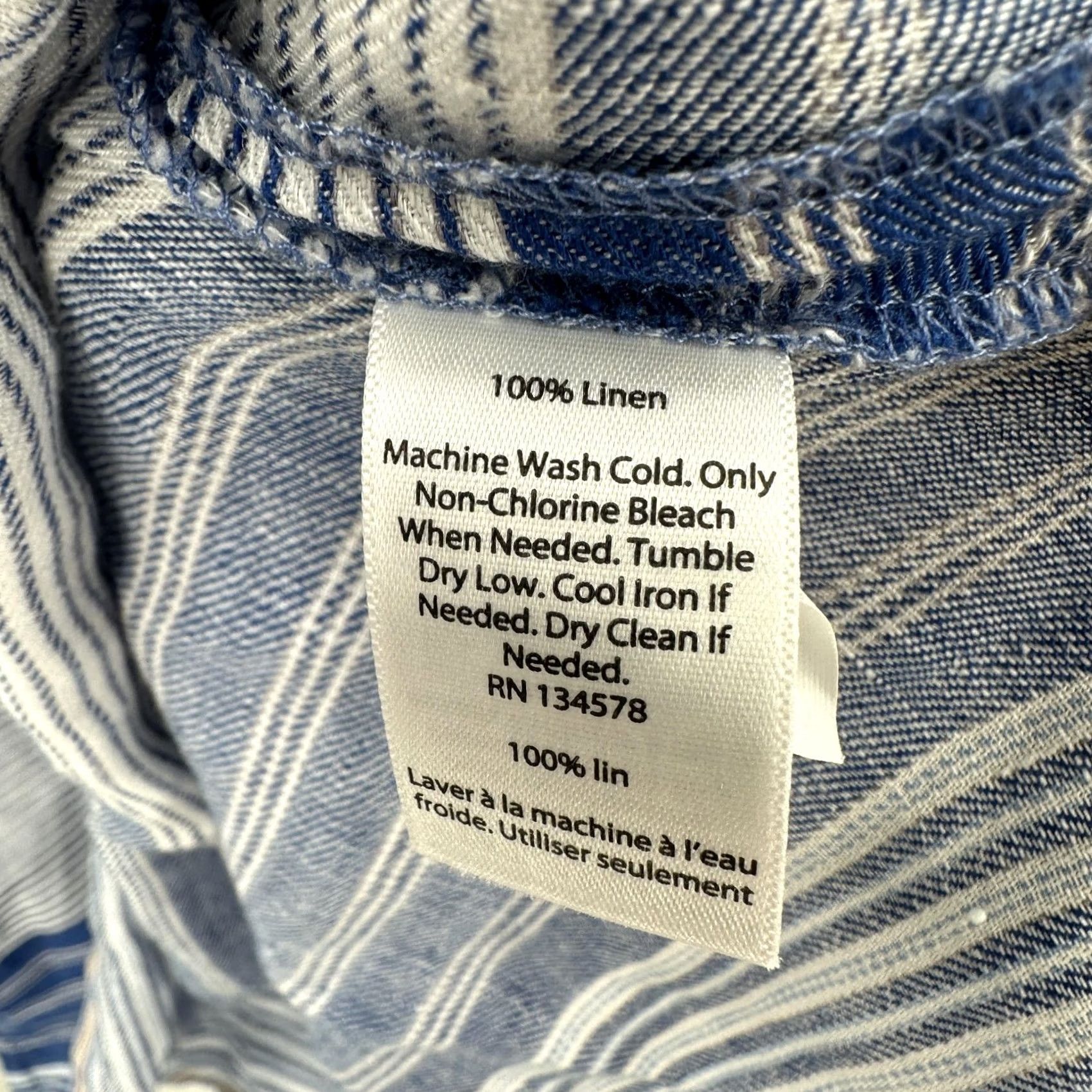Vineyard Vines VINEYARD VINES Dress Womens 0 Blue White Striped Linen Tassel Boho Tunic Summer Shirt Dress Beach Resort Bohemian Cap Sleeve V-Neck Casual Womens Size XS / US 0-2 / IT 36-38 - 5 Thumbnail