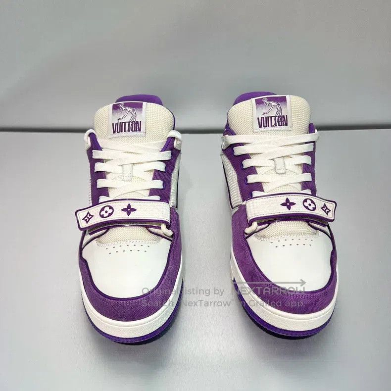 Louis Vuitton Louis Vuitton White and Purple Velcro shoes Size US 8.5 / EU 41-42 - 2 Thumbnail