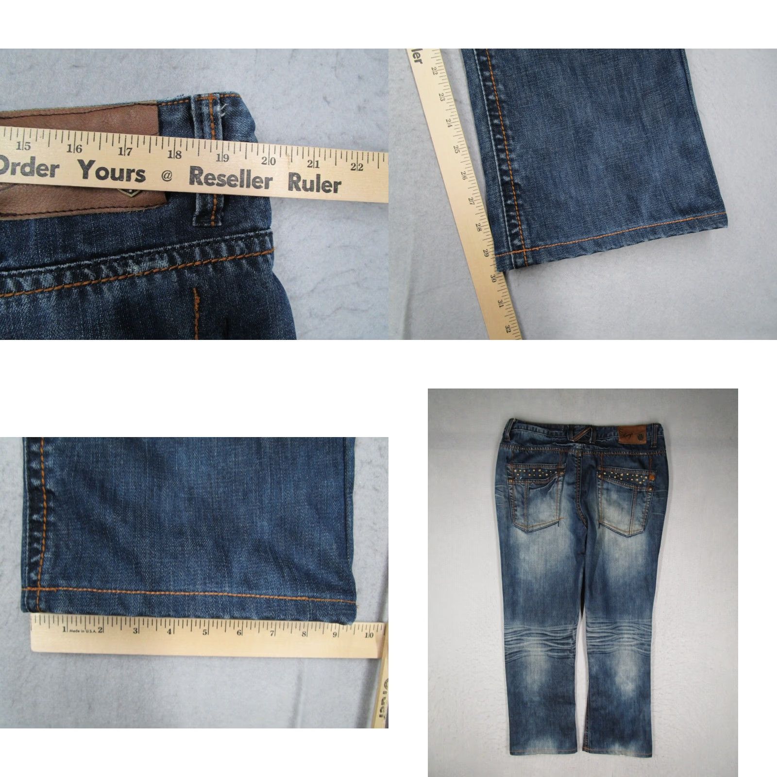 Vintage VINTAGE Kanji Jeans Men's 40 Blue Straight Fit 5-Pocket Denim Distressed Retro Y2K Size US 40 / EU 56 - 8 Thumbnail