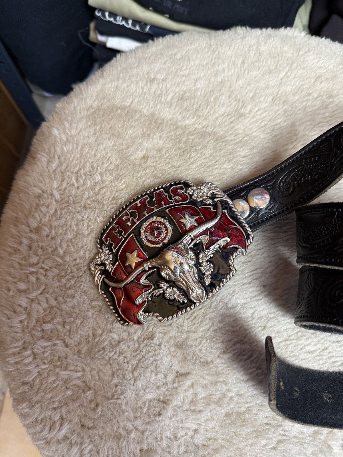 Cowboy Equipment Gaucho Texas Leather Cowboy Heritage Belt Black Size ONE SIZE - 3 Thumbnail