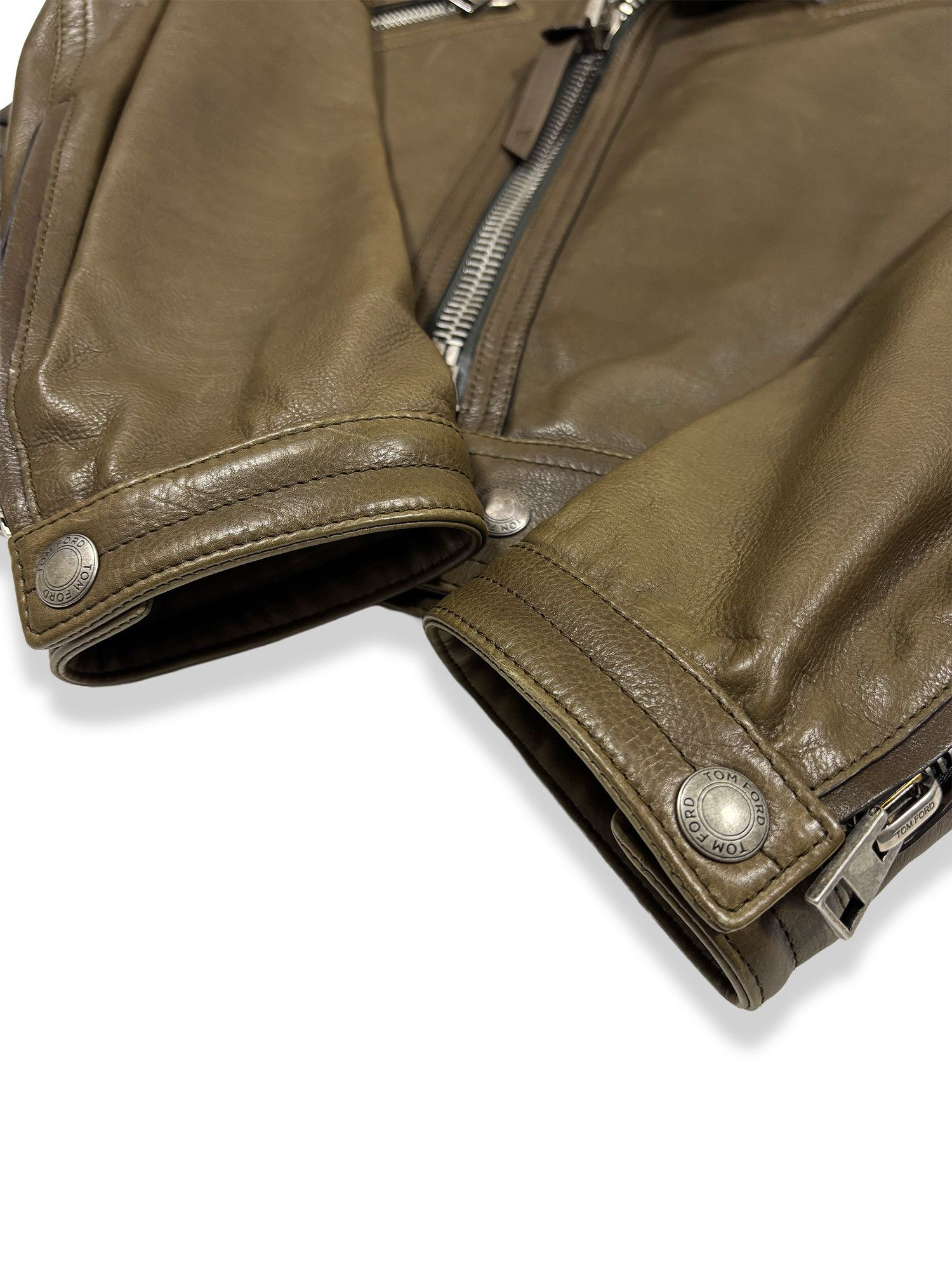 Tom Ford TOM FORD Grain Leather Biker Jacket Brown Size 48 NWT Size US M / EU 48-50 / 2 - 14 Thumbnail