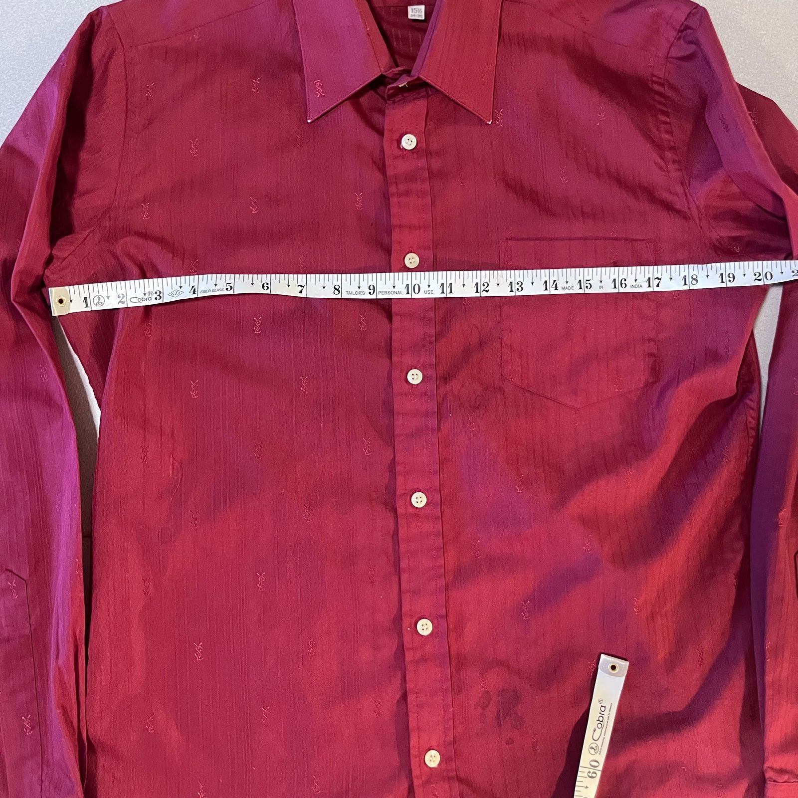 Yves Saint Laurent Yves Saint Laurent monogram Shirt – Size 34 – Burgundy Size US M / EU 48-50 / 2 - 4 Thumbnail