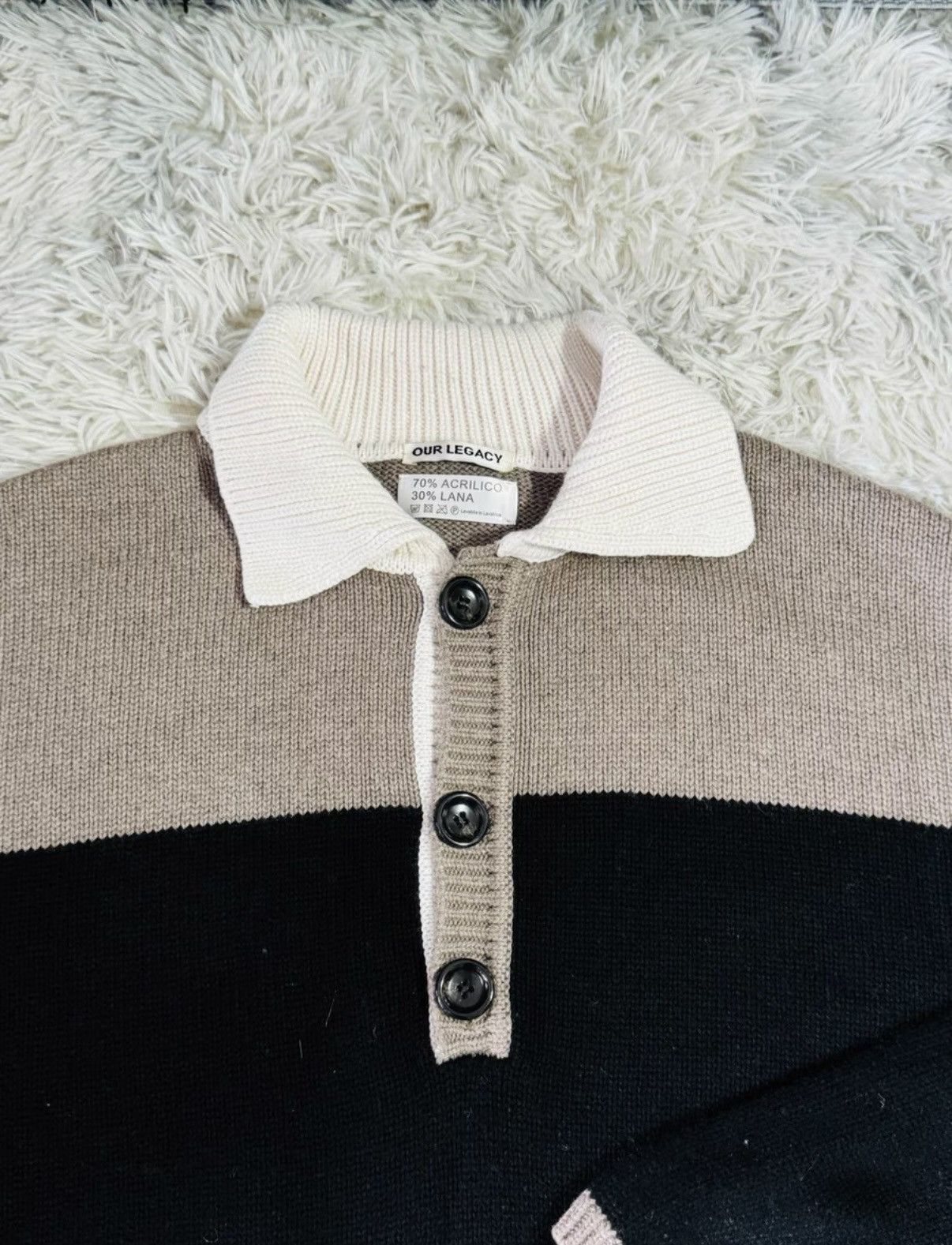 Our Legacy [Our Legacy] Black & White Polo Sweater Size US M / EU 48-50 / 2 - 2 Thumbnail