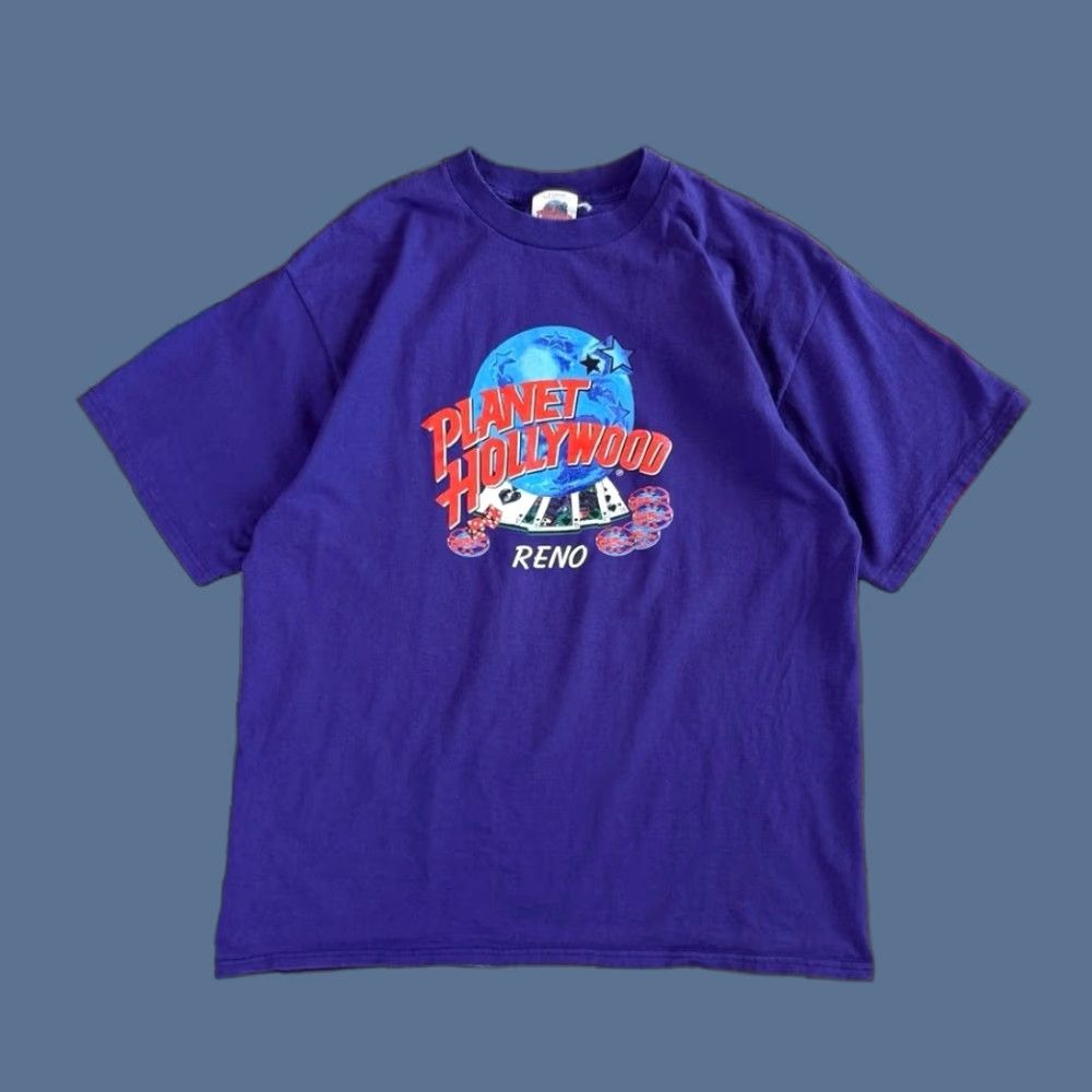 Planet Hollywood VINTAGE Planet Hollywood Reno Shirt XL Purple Made In USA 90s Mens Short Sleeve Size US XL / EU 56 / 4 - 1 Thumbnail