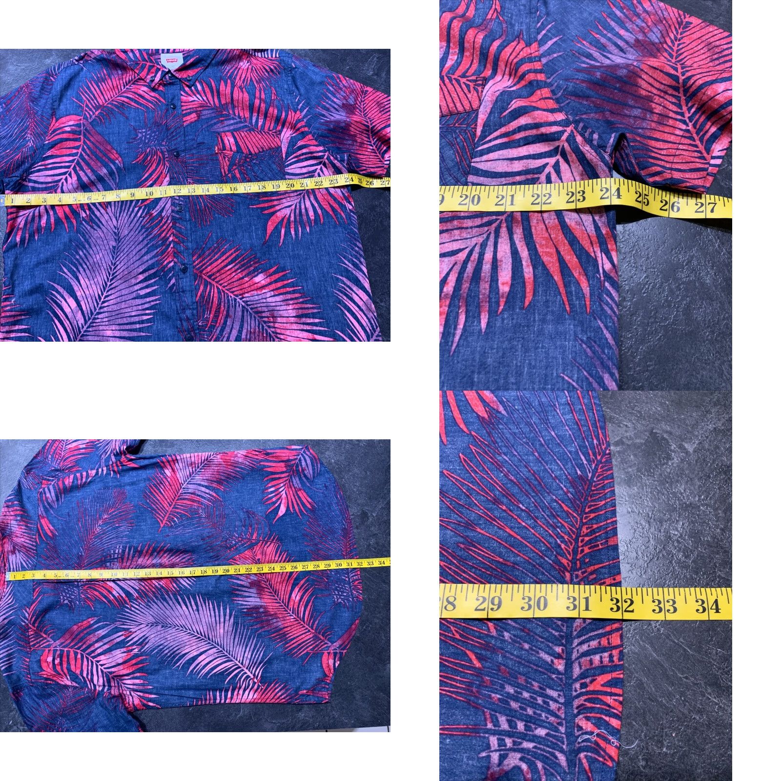 Levi's Levi's Men's Hawaiian Shirt 2XL Casual Short Sleeve Button-Up Floral Beach Vacation Multicolor Size US XXL / EU 58 / 5 - 8 Thumbnail