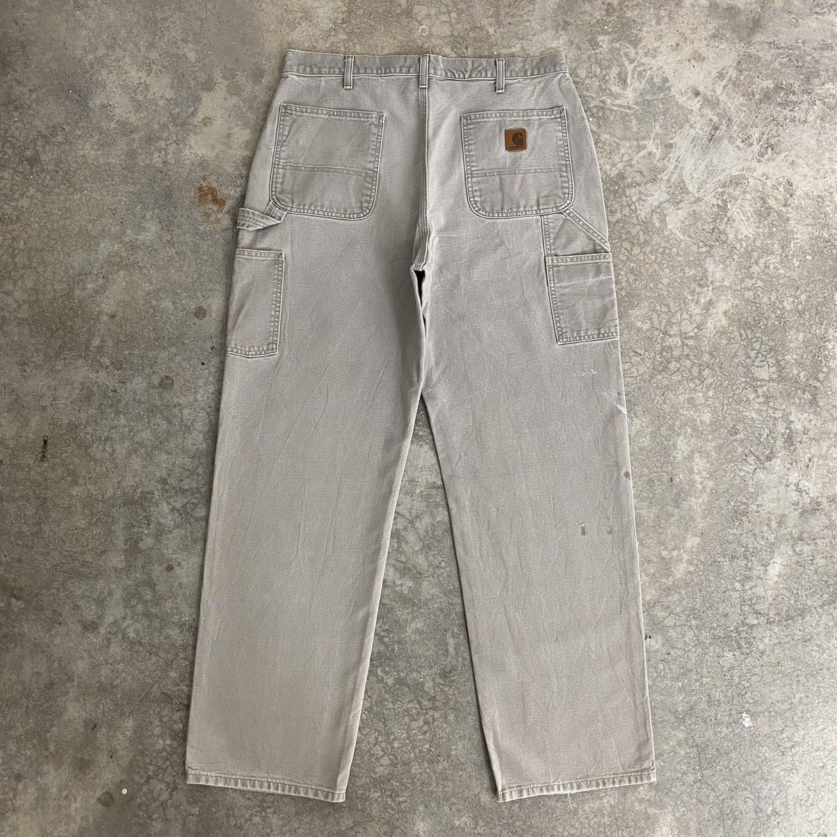 Carhartt × Vintage Vintage Carhartt Desert Grey Carpenter Workwear Pants Size US 35 - 16 Thumbnail