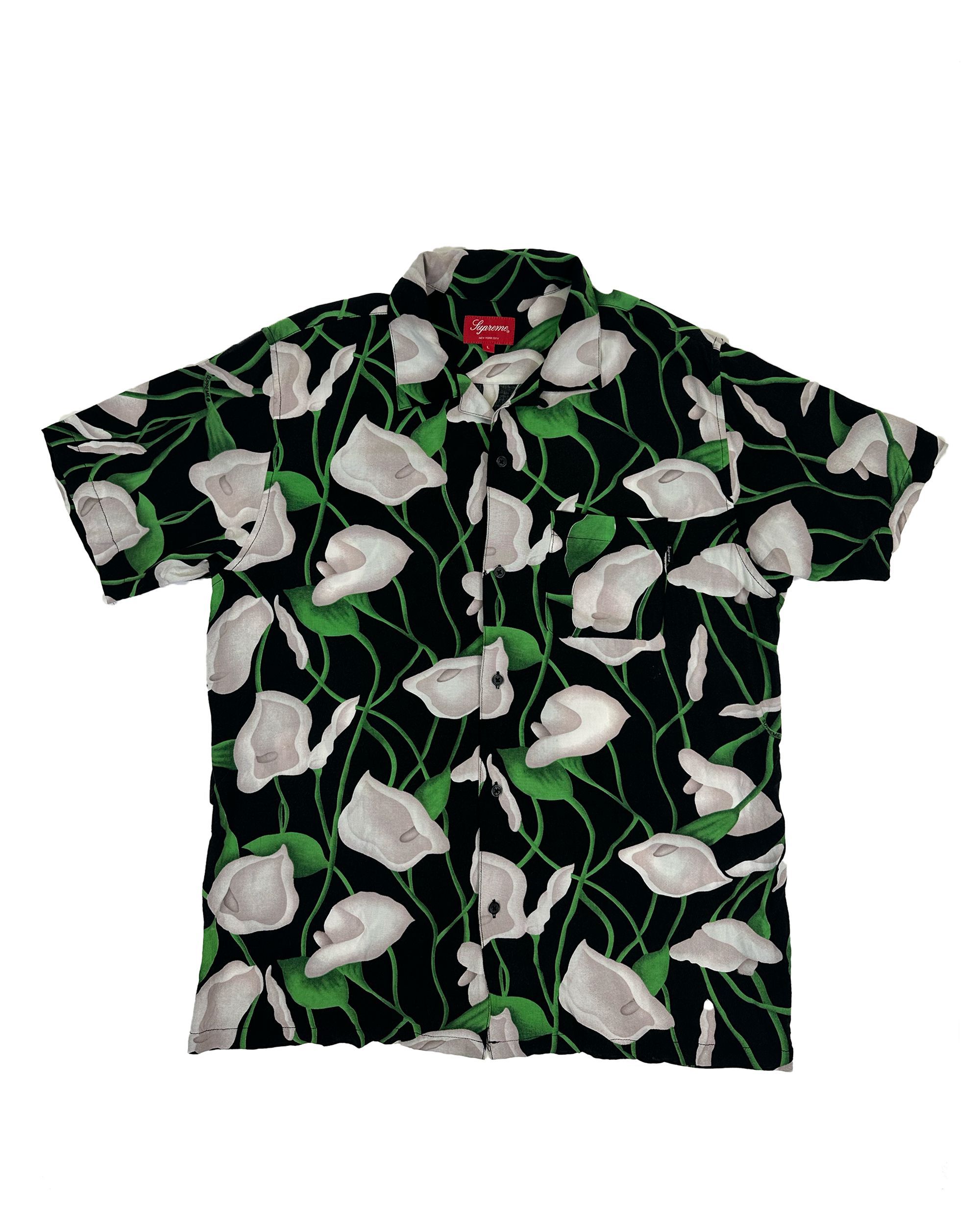 Supreme Supreme Lily Rayon Shirt Black/Green | Grailed