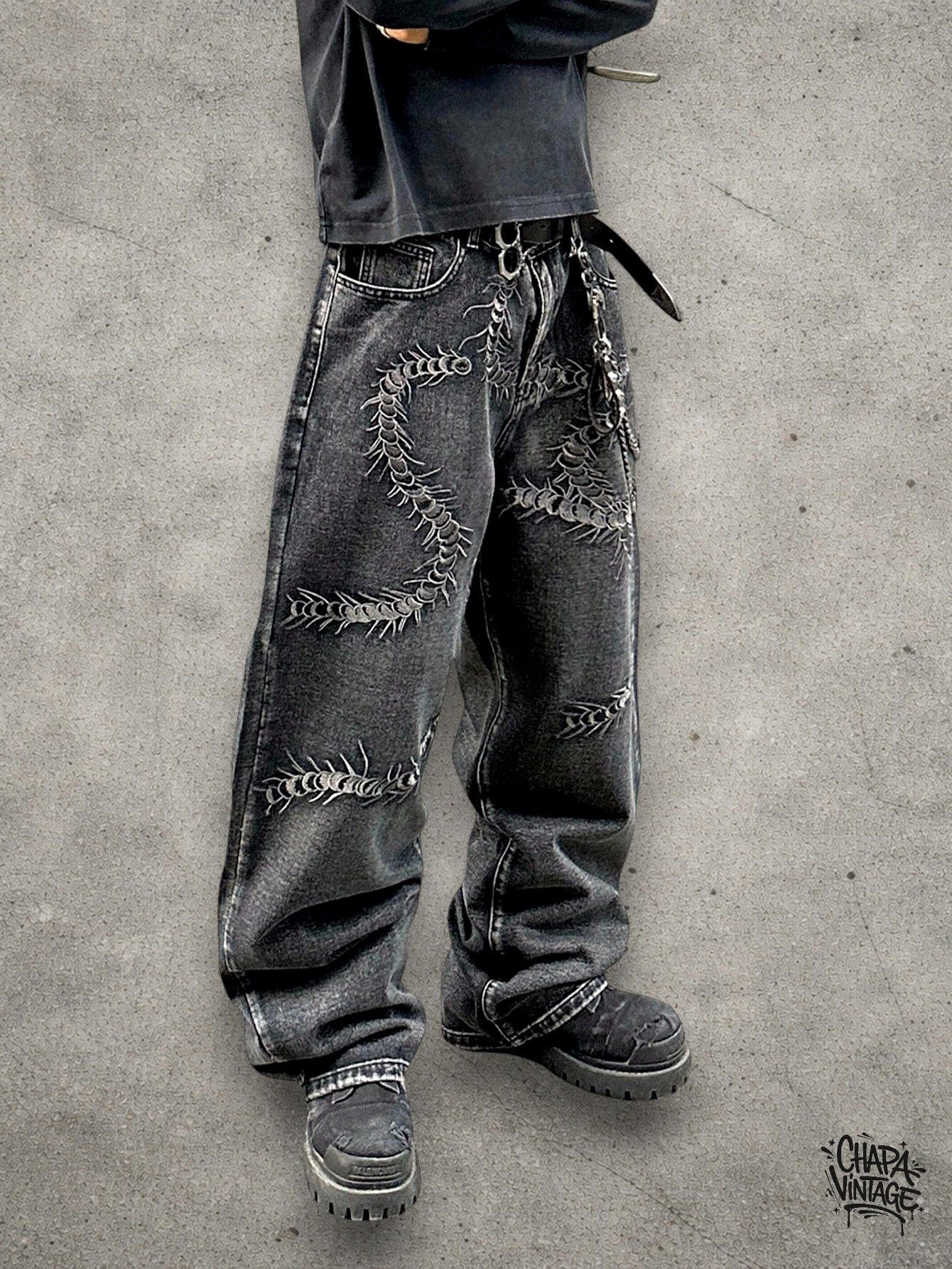 Japanese Brand Embroidery washed jeans Size US 32 / EU 48 - 2 Thumbnail