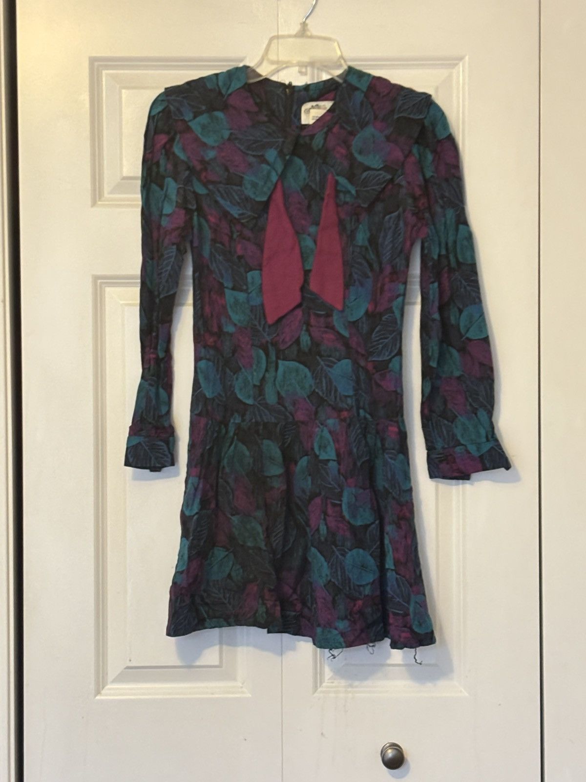 Vintage Vintage 70s Style Collared Necktie Mini Dress Print Small Size S / US 4 / IT 40 - 3 Thumbnail
