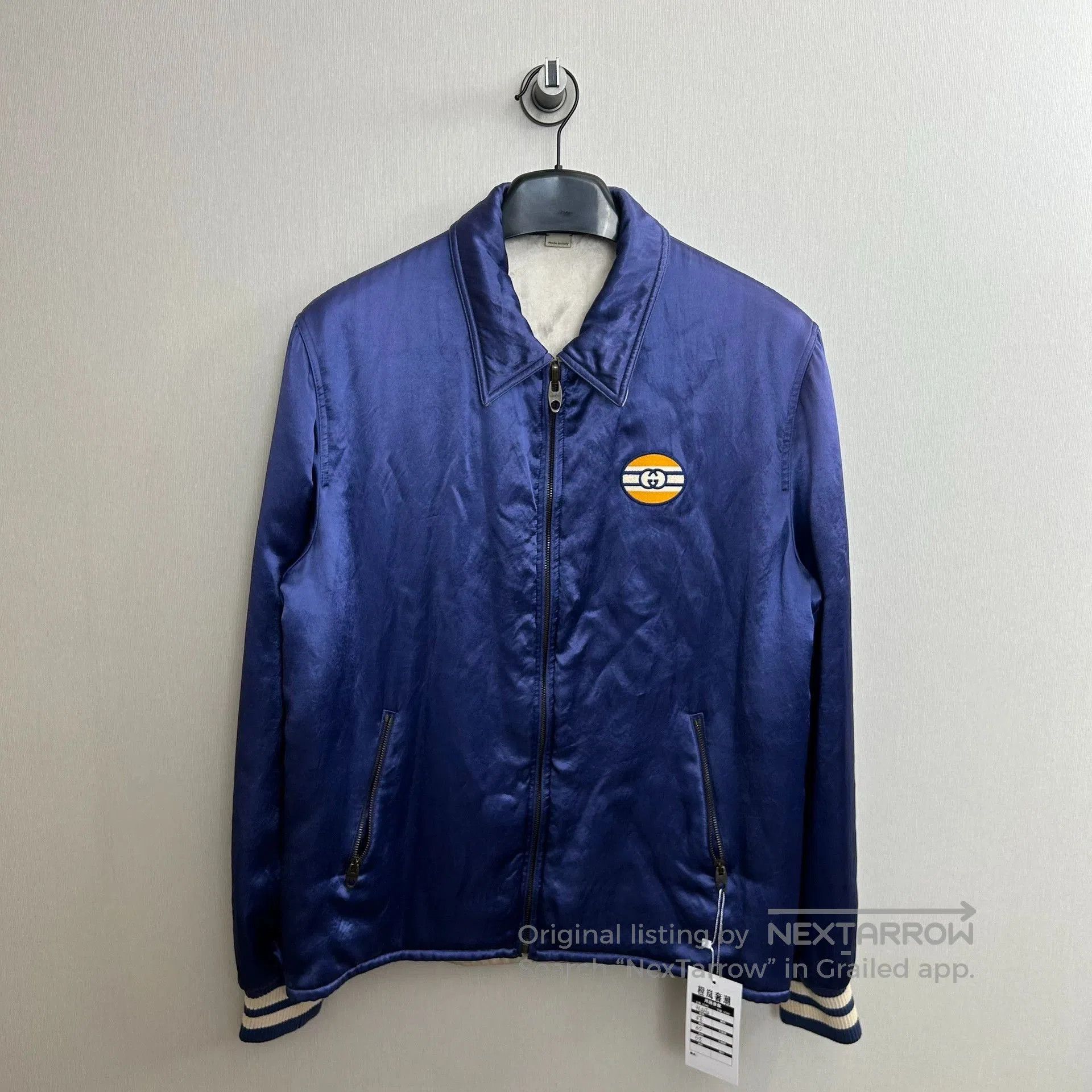 Gucci blue silk reversible jacket by Gucci. Size US M / EU 48-50 / 2 - 1 Thumbnail