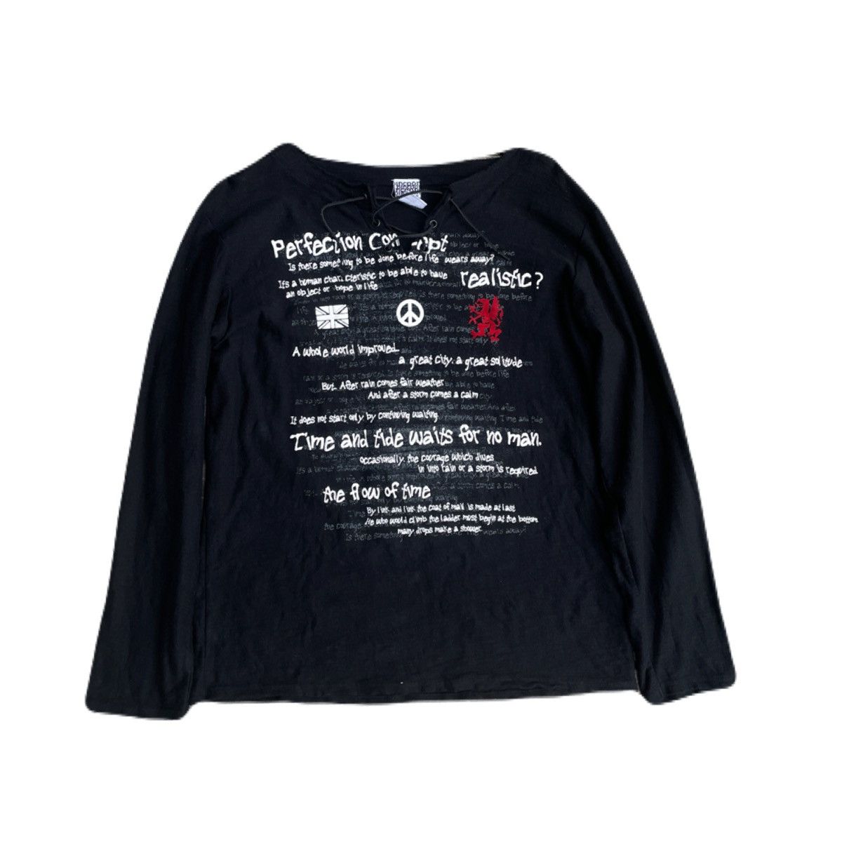 If Six Was Nine 2000s Japanese archive Lace-up Poem Long Sleeve Tee Vkei Size US S / EU 44-46 / 1 - 2 Thumbnail